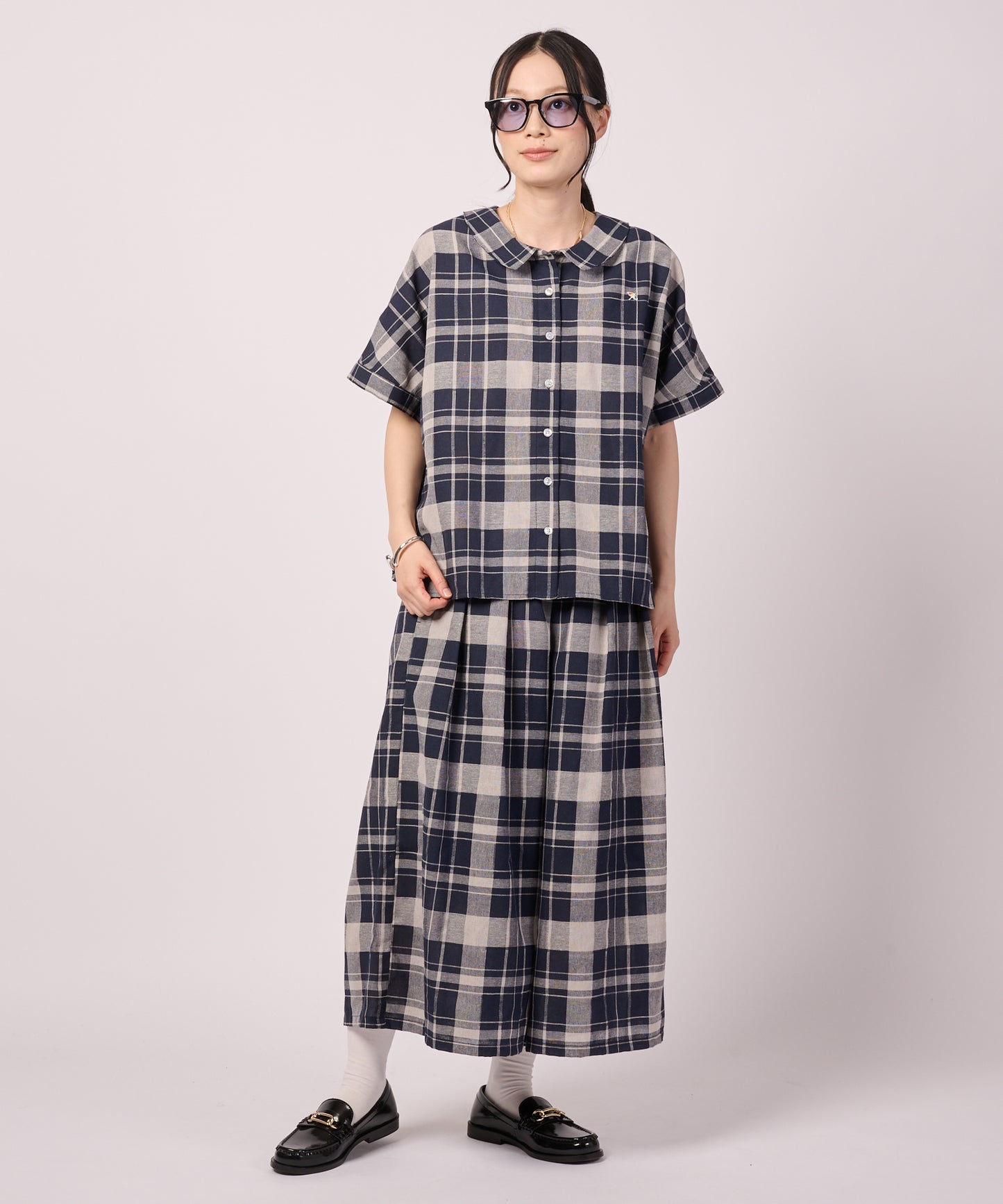 ビックチェック フレアパンツ