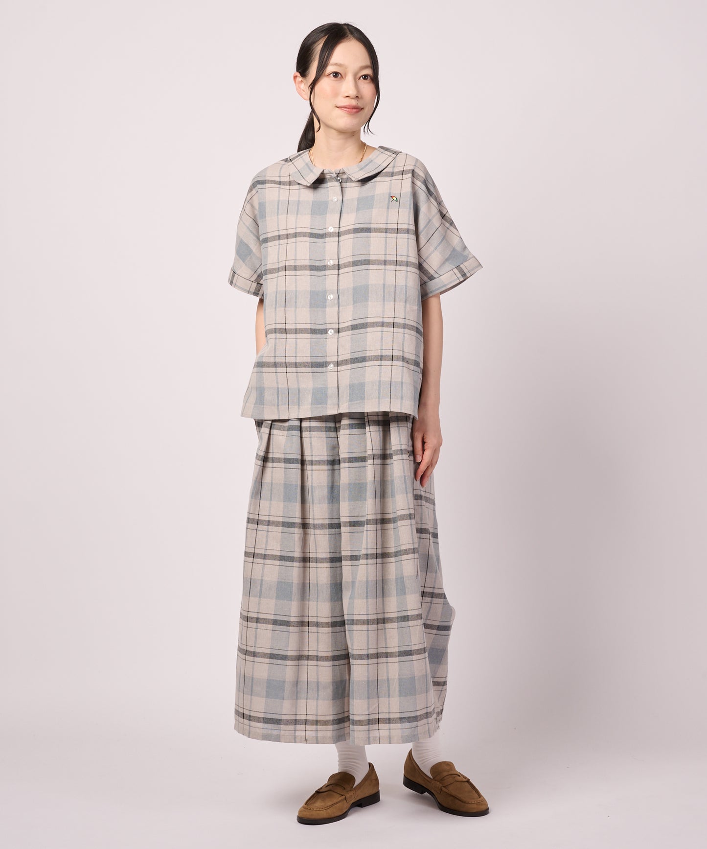 ビックチェック フレアパンツ