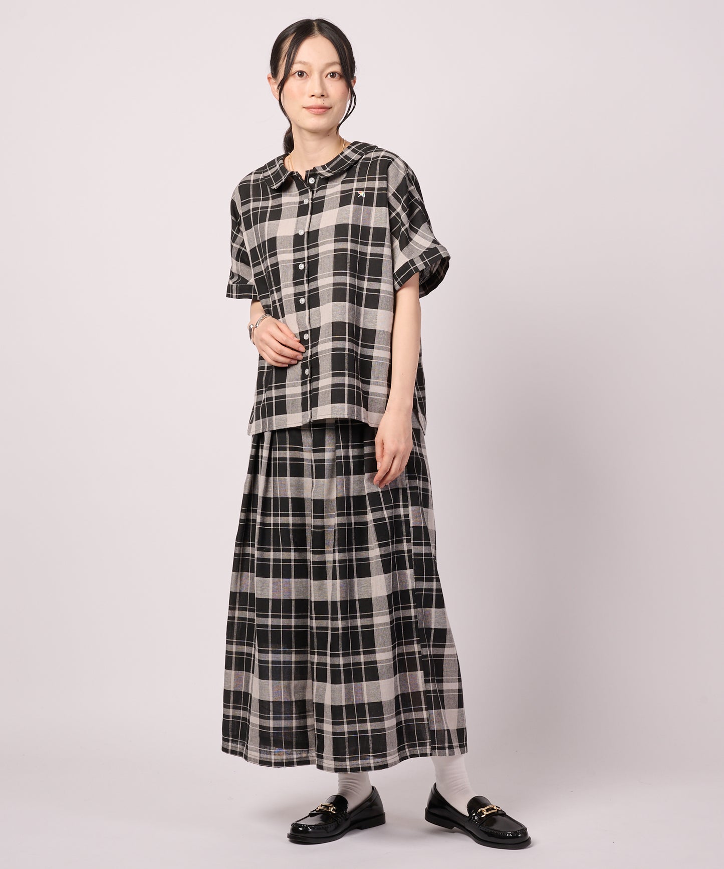 ビックチェック フレアパンツ