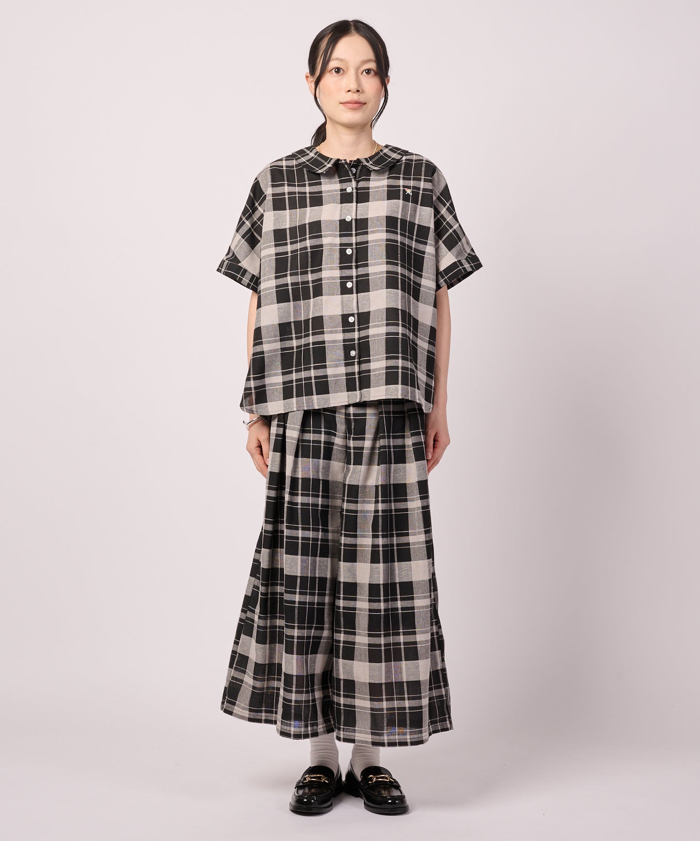 ビックチェック フレアパンツ