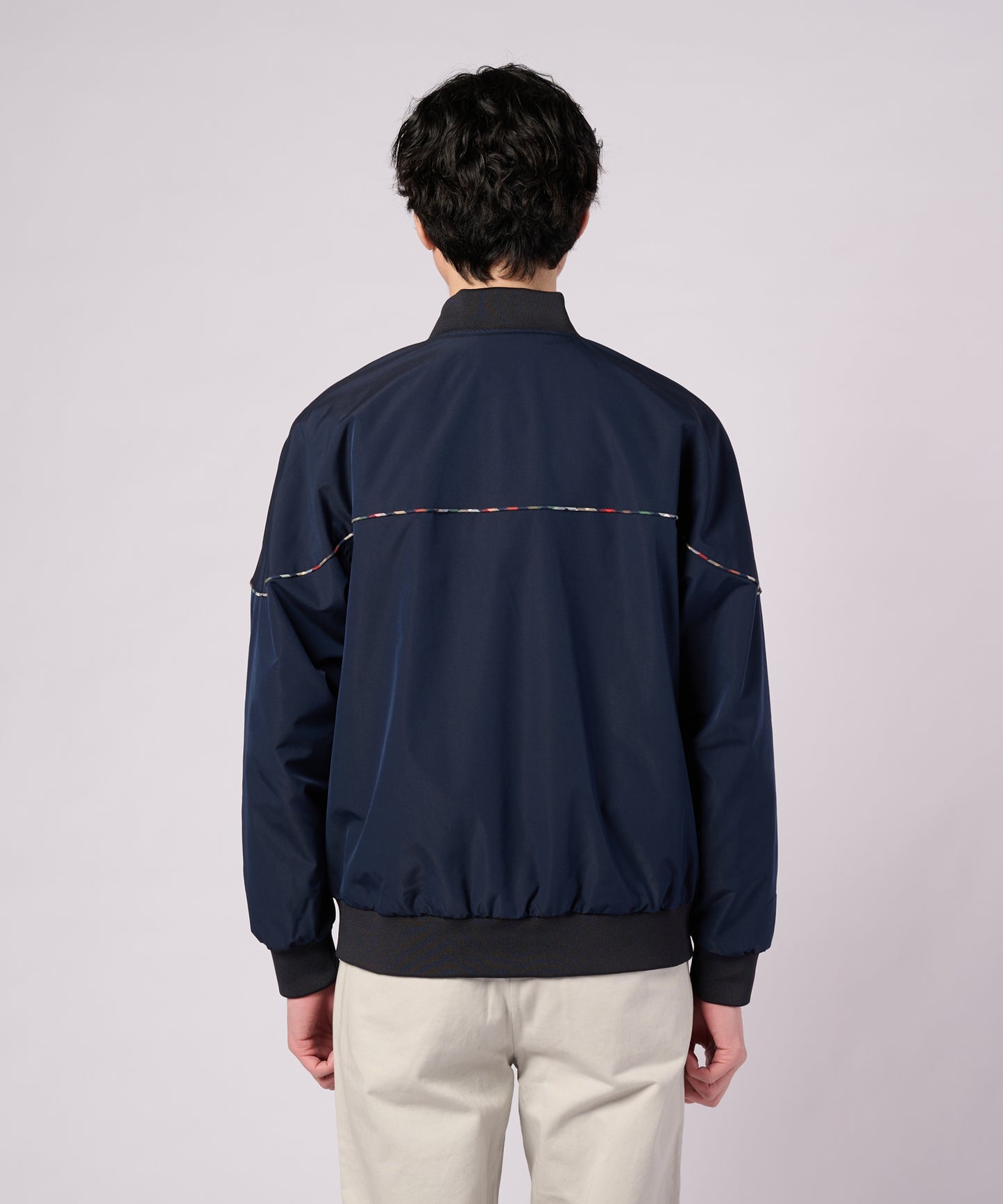 花粉ガード パーマーチェックライン シェア ショートブルゾン