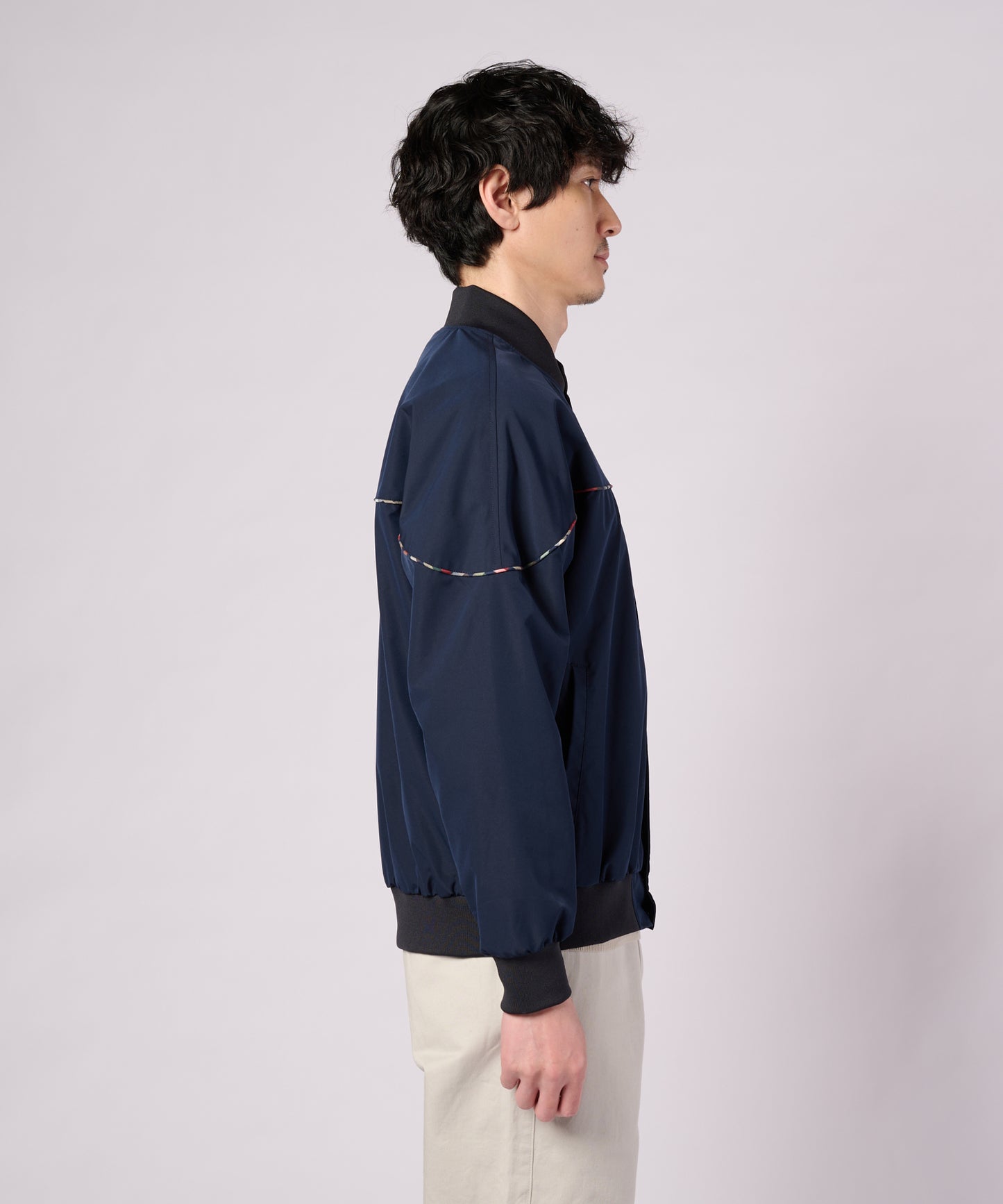 花粉ガード パーマーチェックライン シェア ショートブルゾン