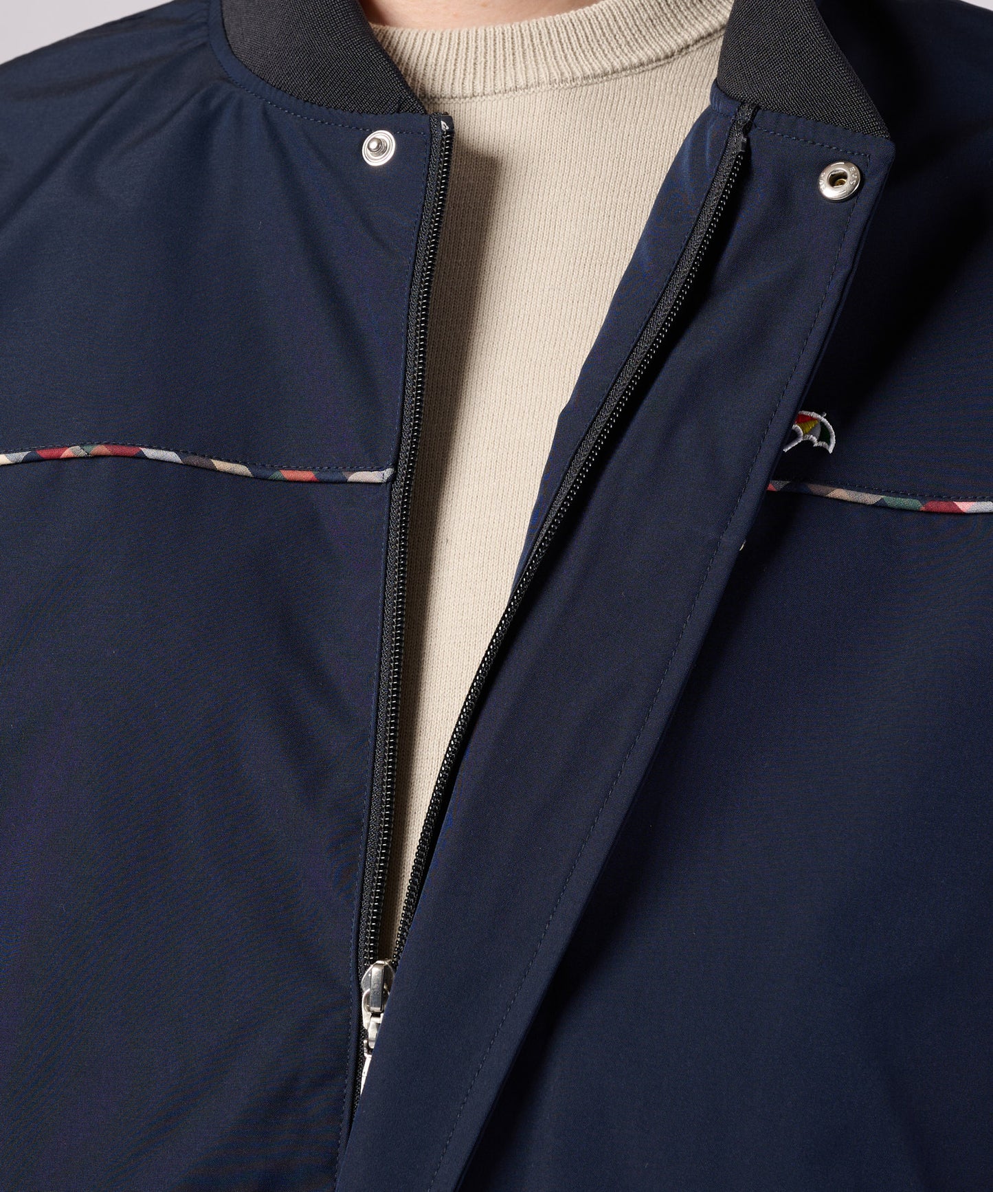 花粉ガード パーマーチェックライン シェア ショートブルゾン