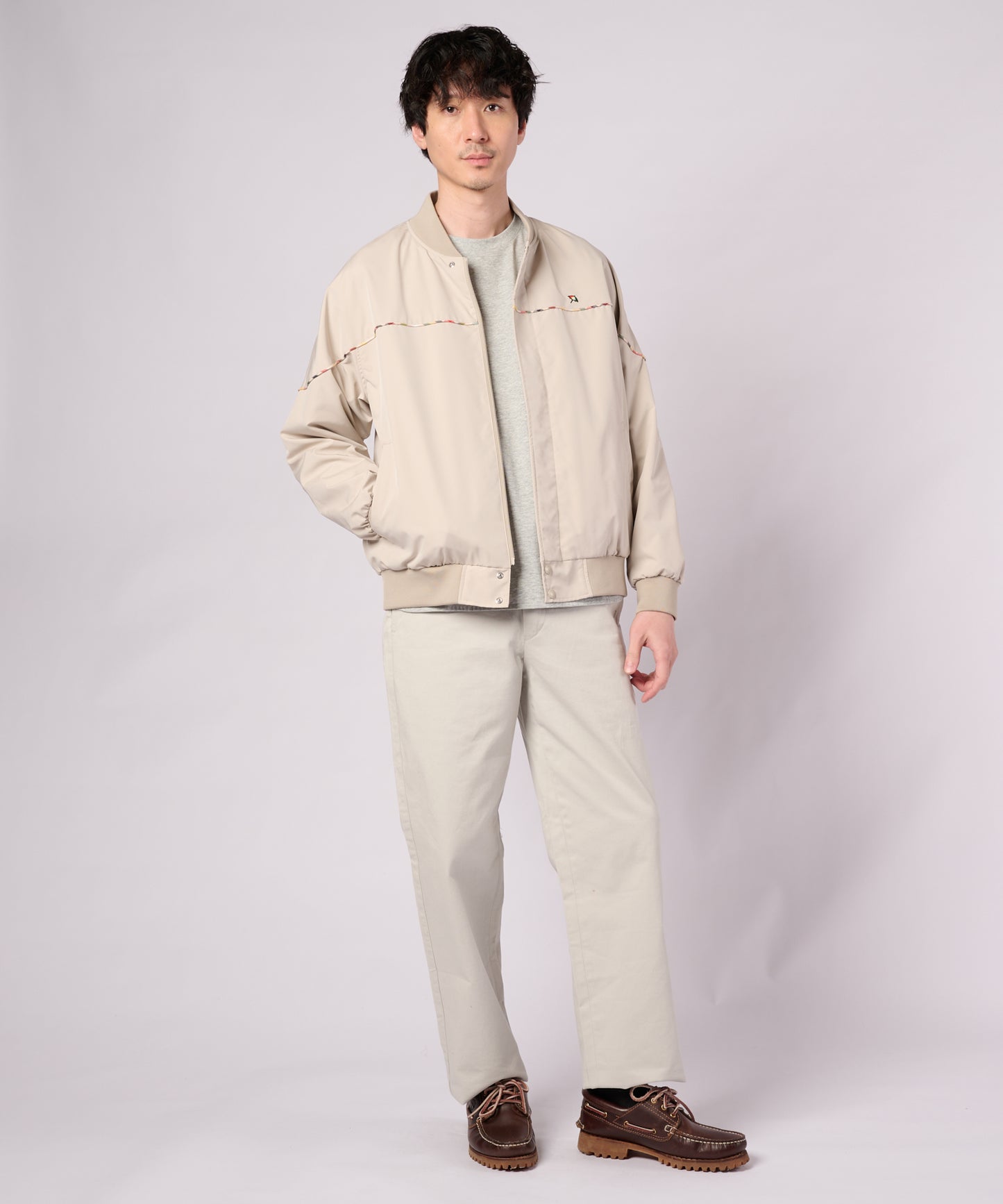 花粉ガード パーマーチェックライン シェア ショートブルゾン