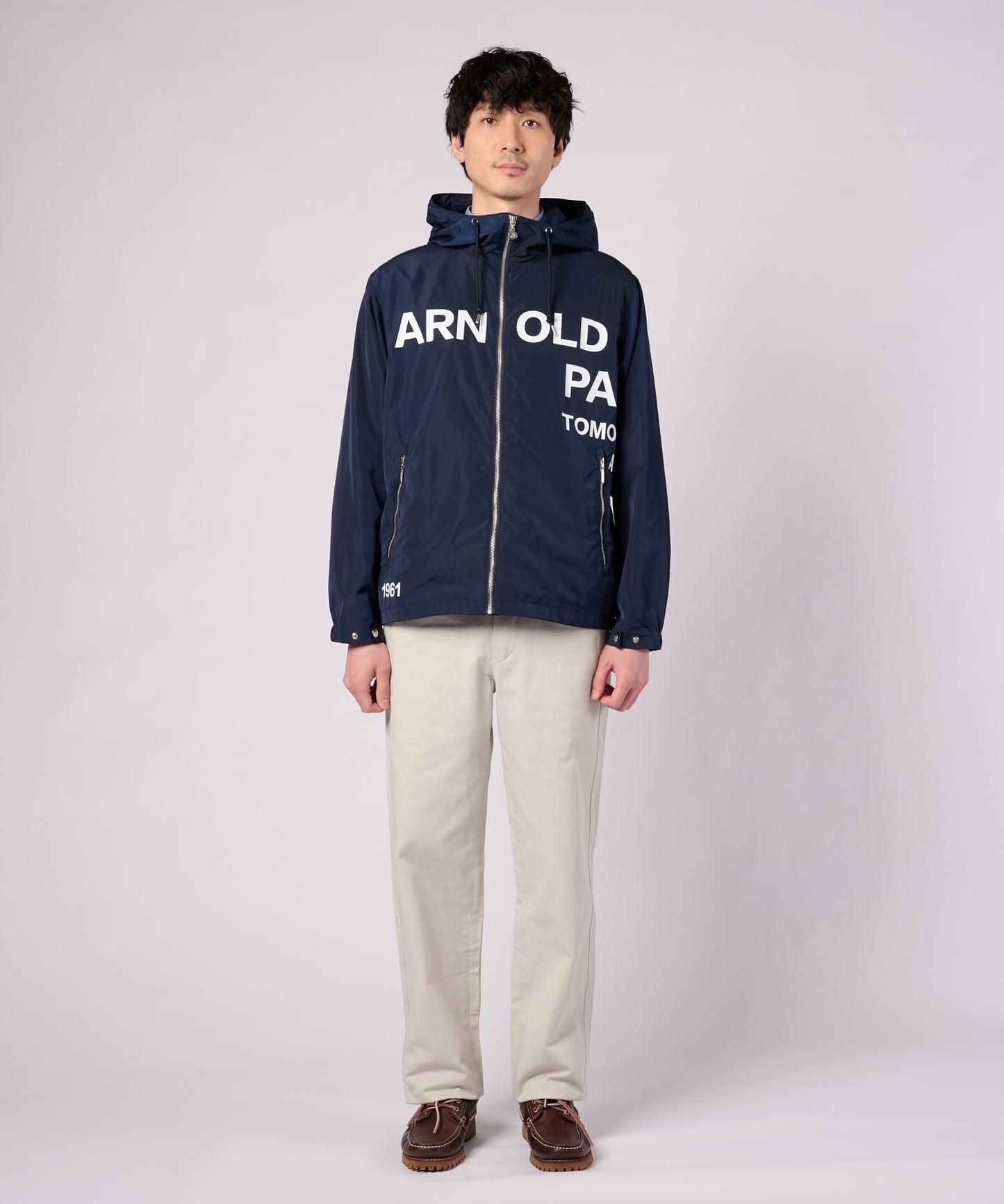 花粉ガード ロゴグラフィック フードパーカー