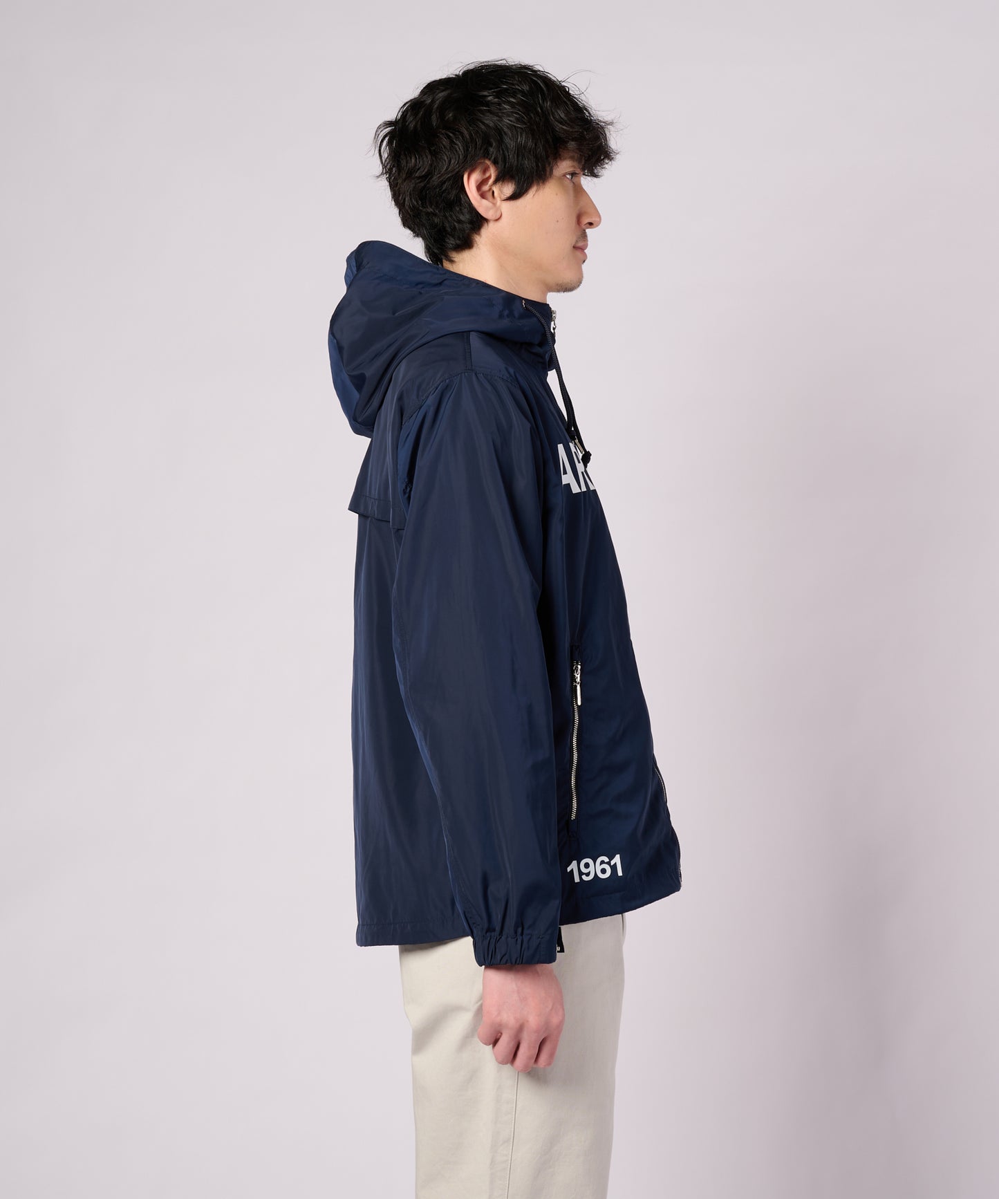 花粉ガード ロゴグラフィック フードパーカー