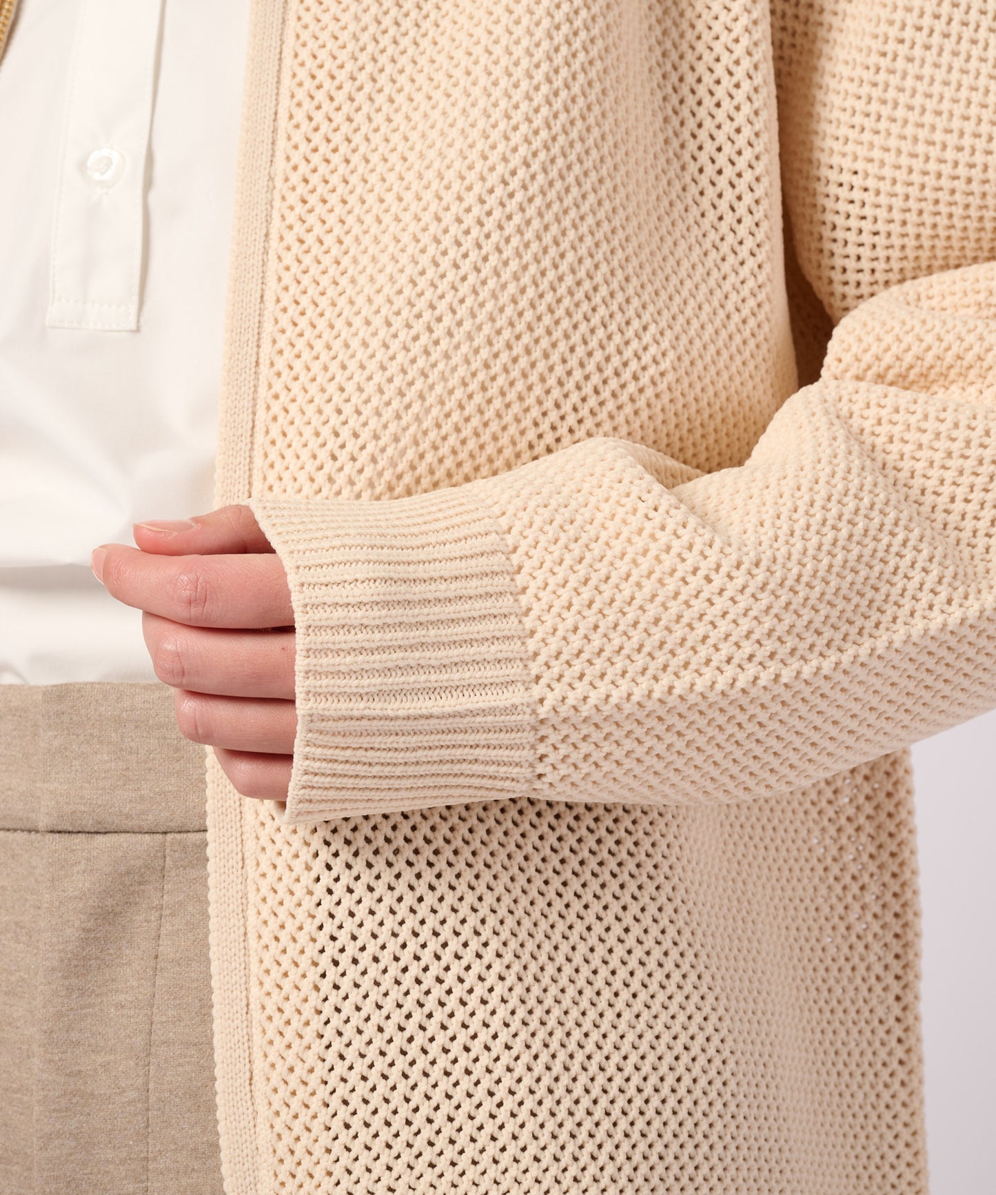 【ポイントUP対象】ZIPUP ニットカーディガン