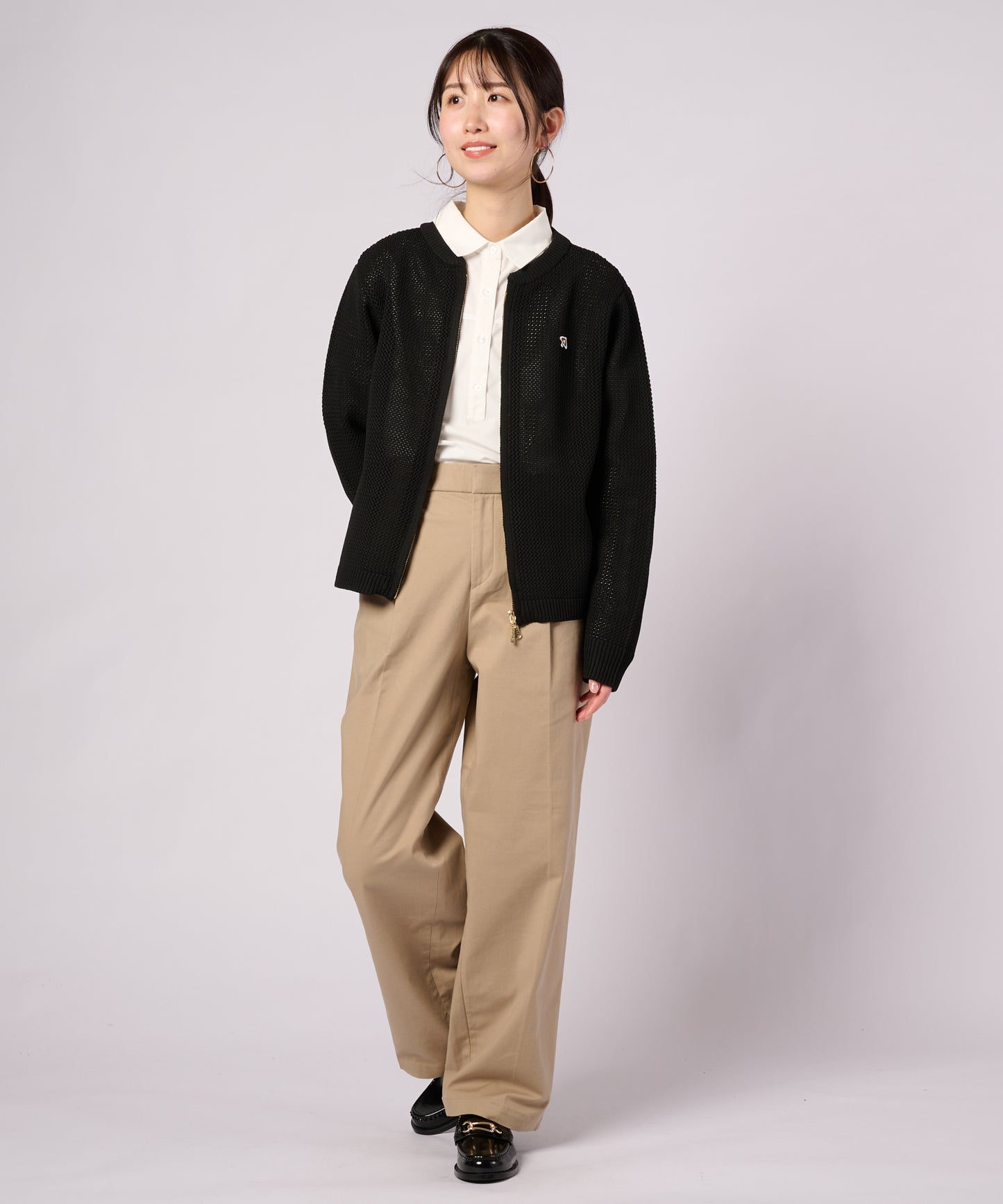 【ポイントUP対象】ZIPUP ニットカーディガン