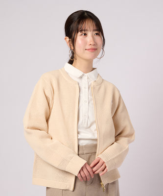 【ポイントUP対象】ZIPUP ニットカーディガン