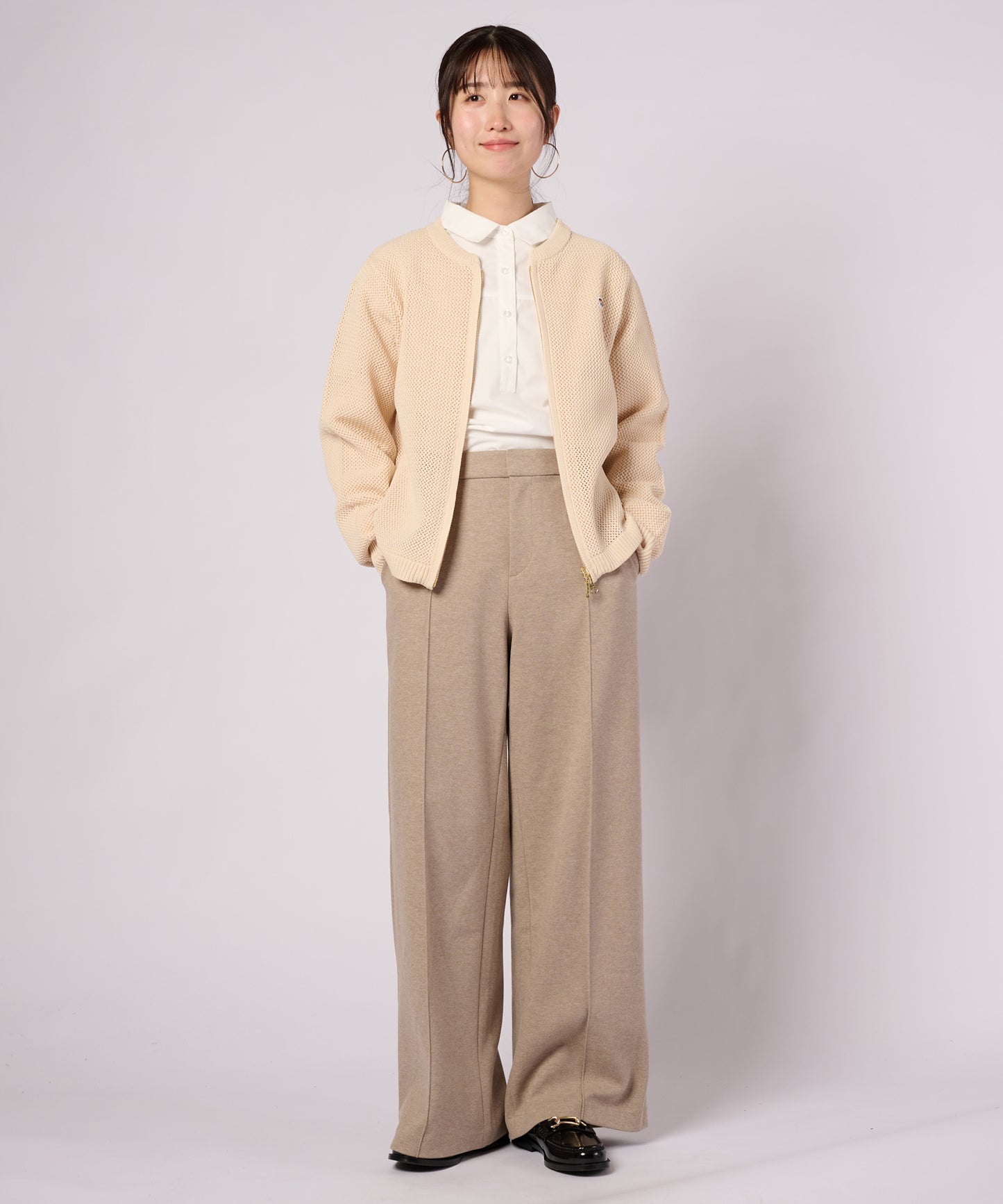 【ポイントUP対象】ZIPUP ニットカーディガン