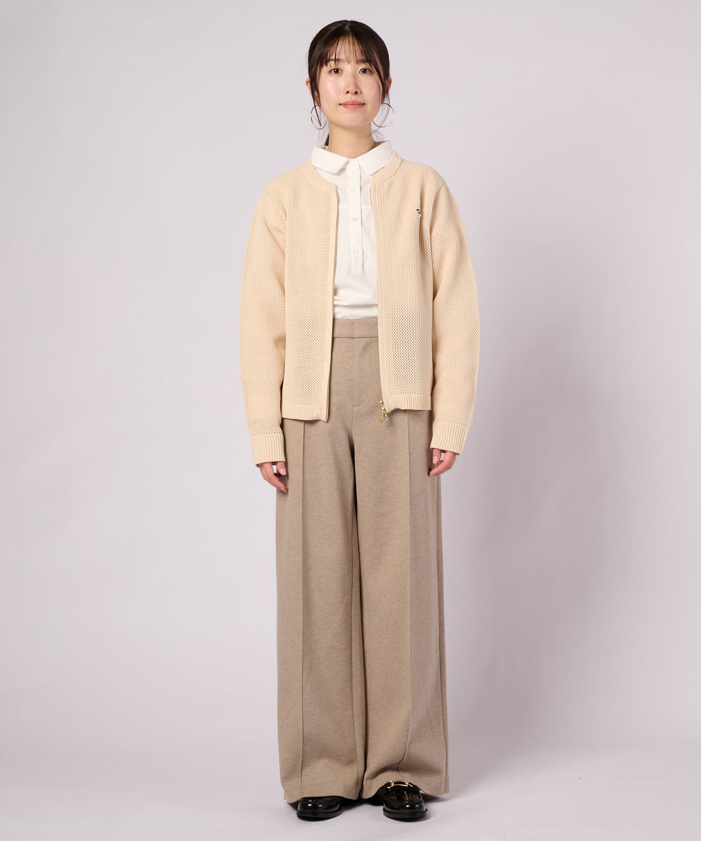 【ポイントUP対象】ZIPUP ニットカーディガン