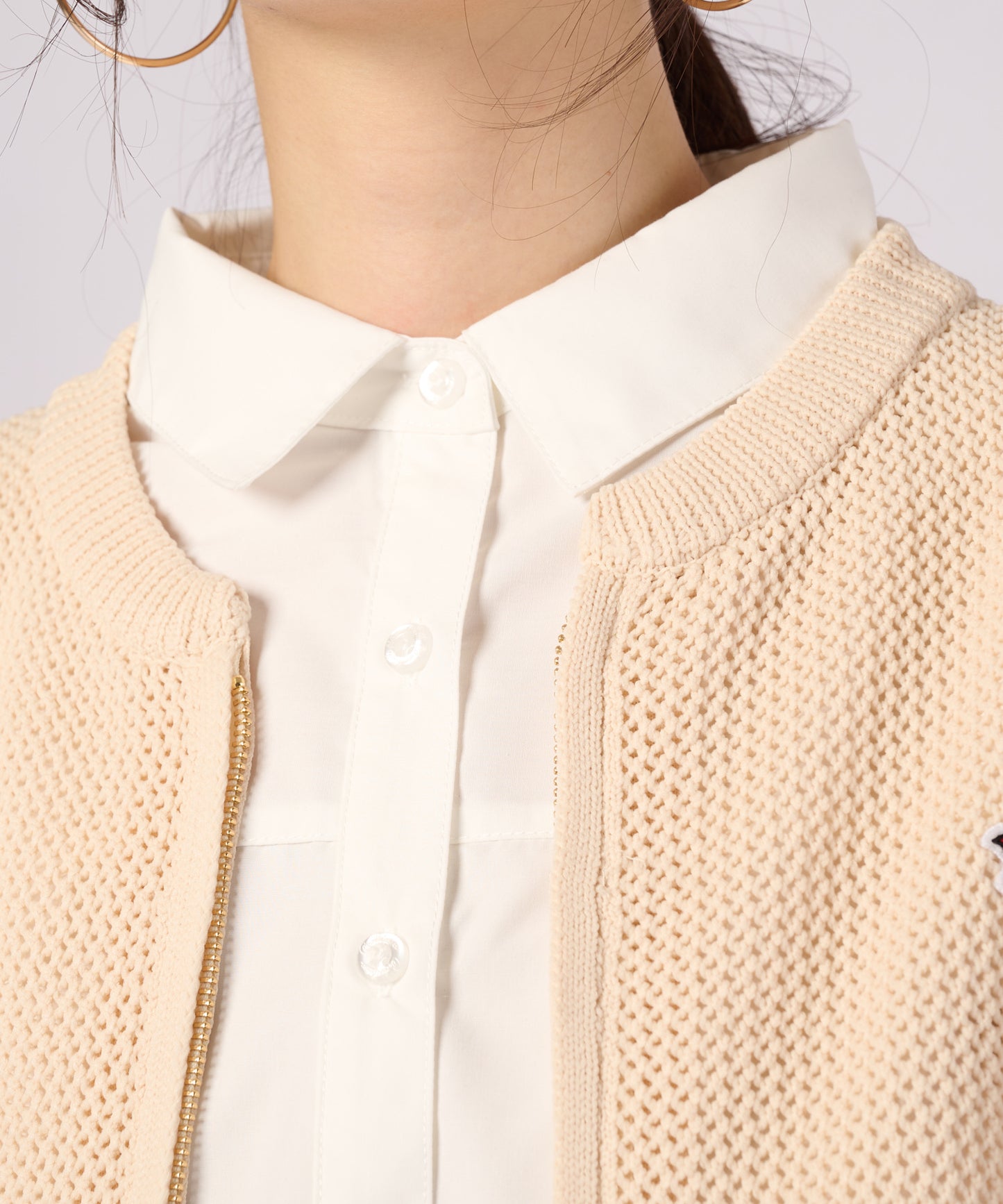 【ポイントUP対象】ZIPUP ニットカーディガン