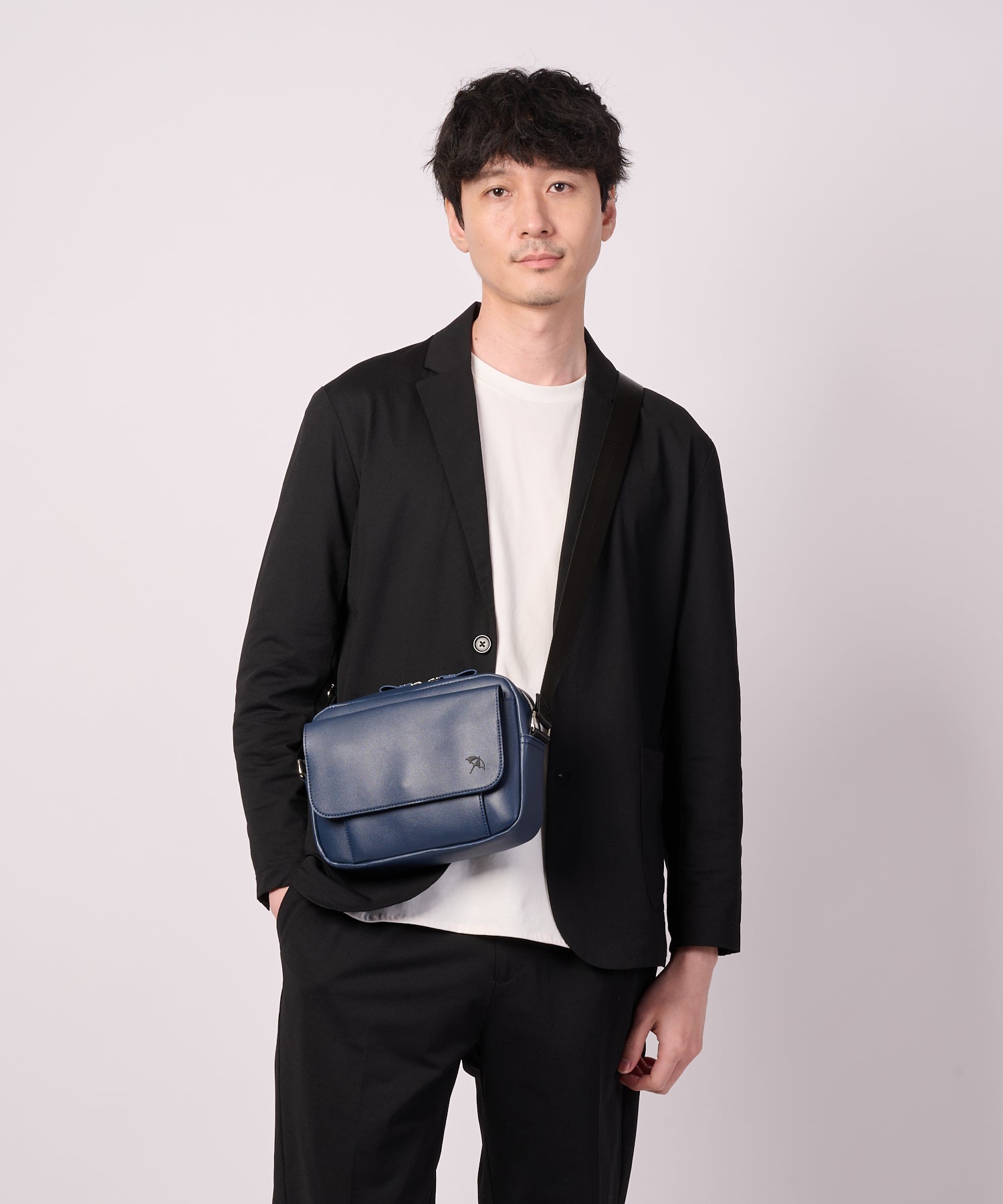 フェイクレザー フラップ ショルダーバッグ（ショルダーバッグ/メンズ