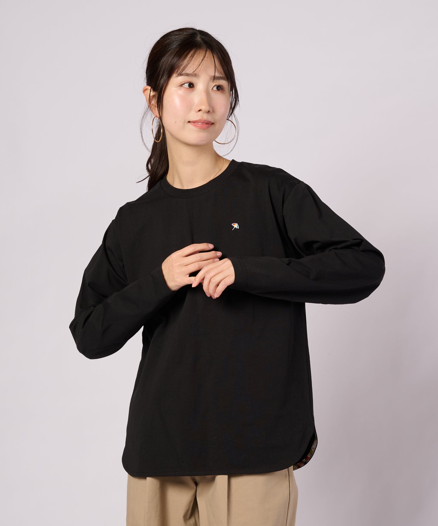 シェア ラウンドヘム ロングスリーブTシャツ（Tシャツ/カットソー/ユニ