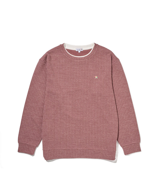 Arnold Palmer　 ジャガードワッフル シェア フェイクレイヤード プルオーバー