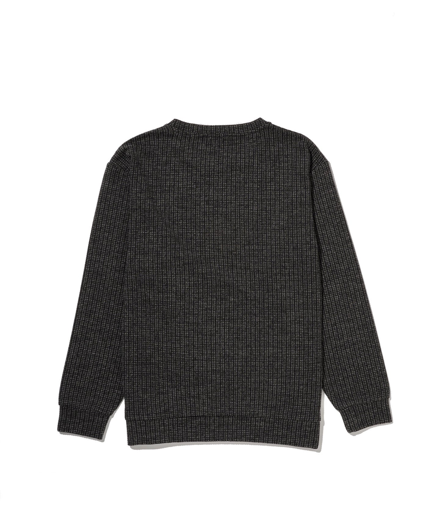 ジャガードワッフル シェア フェイクレイヤード プルオーバー