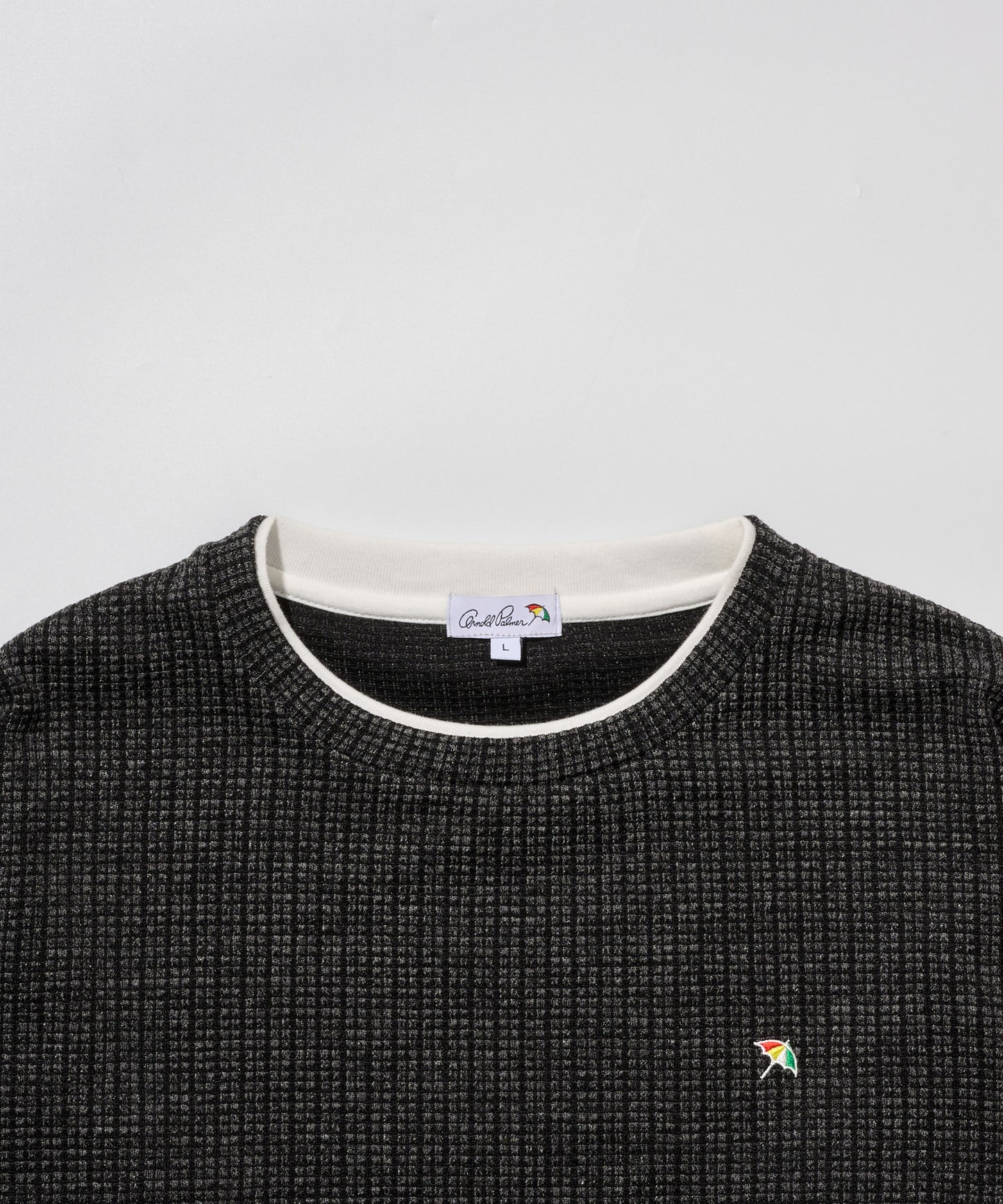 ジャガードワッフル シェア フェイクレイヤード プルオーバー