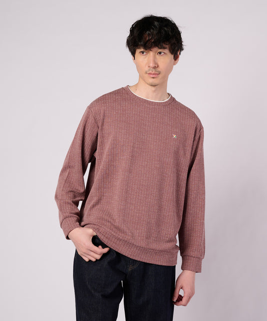 Arnold Palmer　 ジャガードワッフル シェア フェイクレイヤード プルオーバー