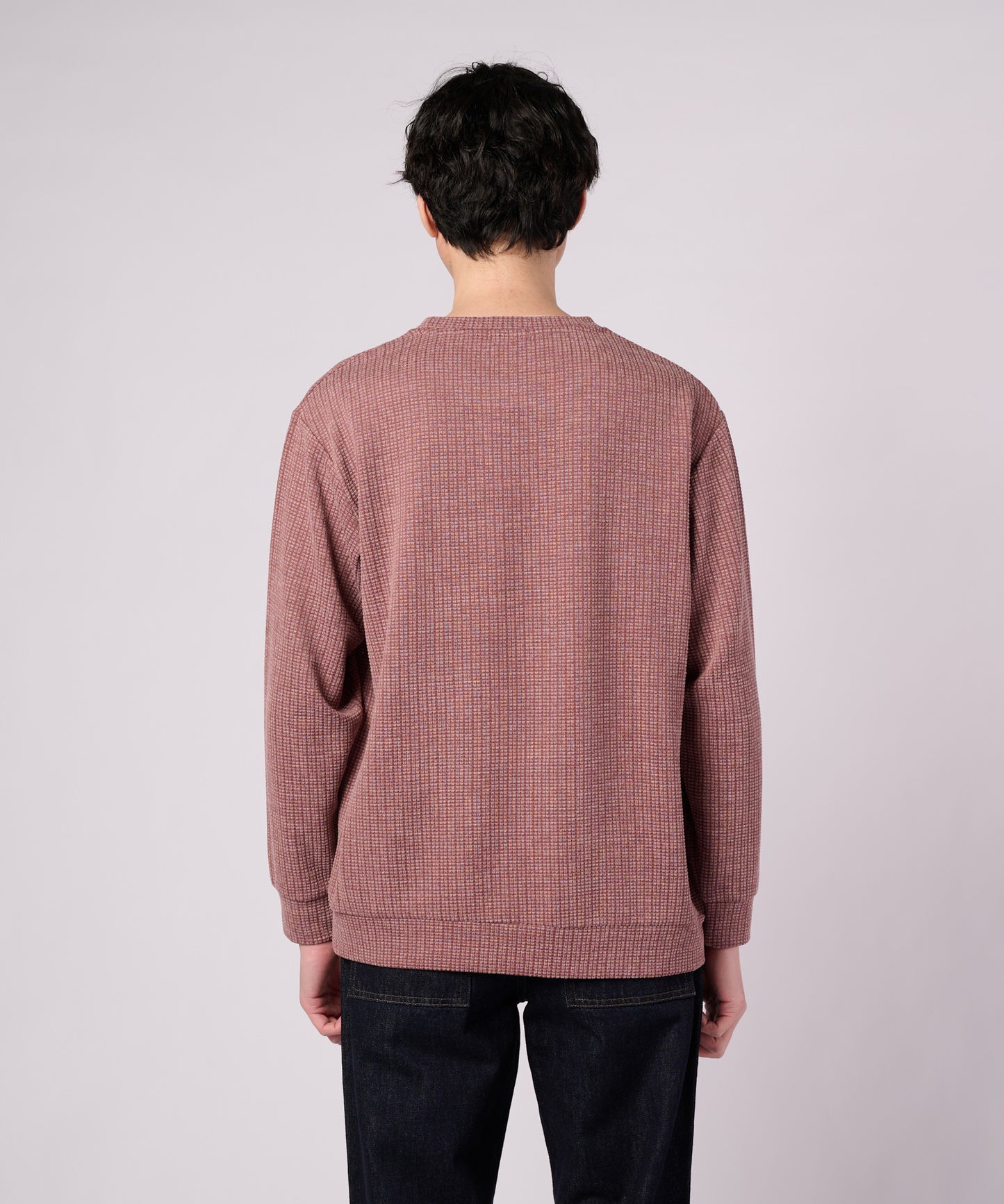 ジャガードワッフル シェア フェイクレイヤード プルオーバー