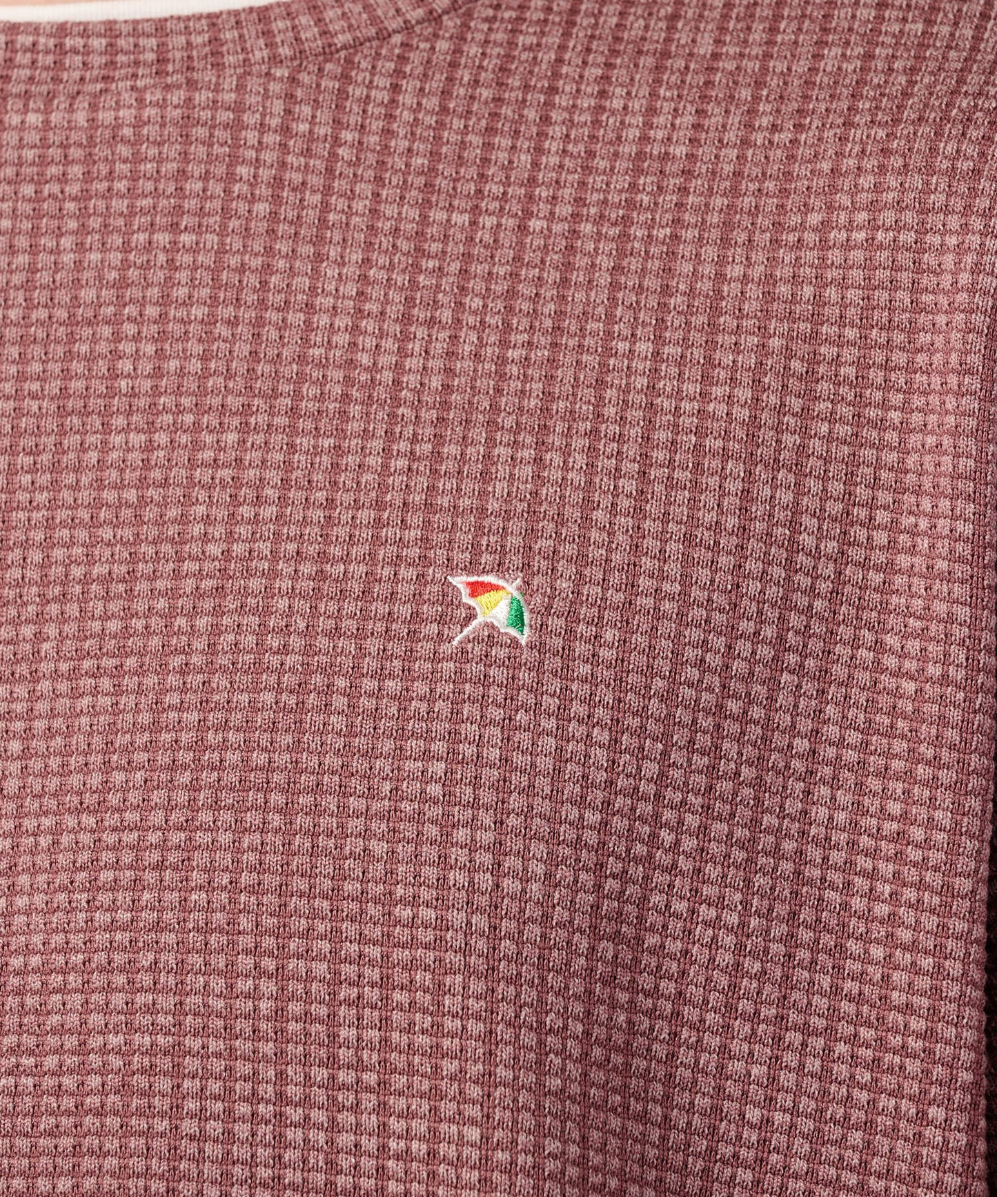 ジャガードワッフル シェア フェイクレイヤード プルオーバー