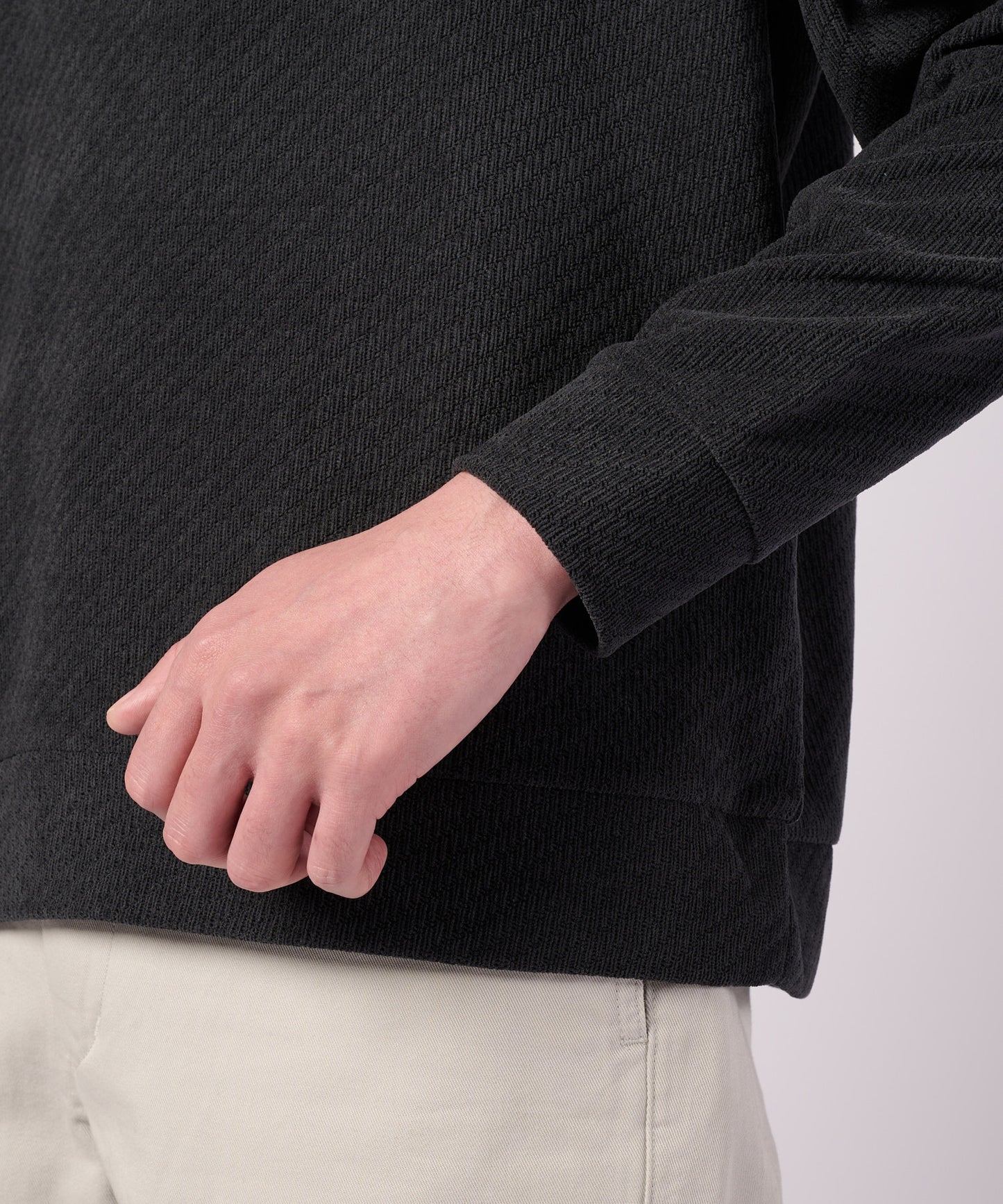 【ポイントUP対象】モールジャガード シェア フェイクレイヤード プルオーバー