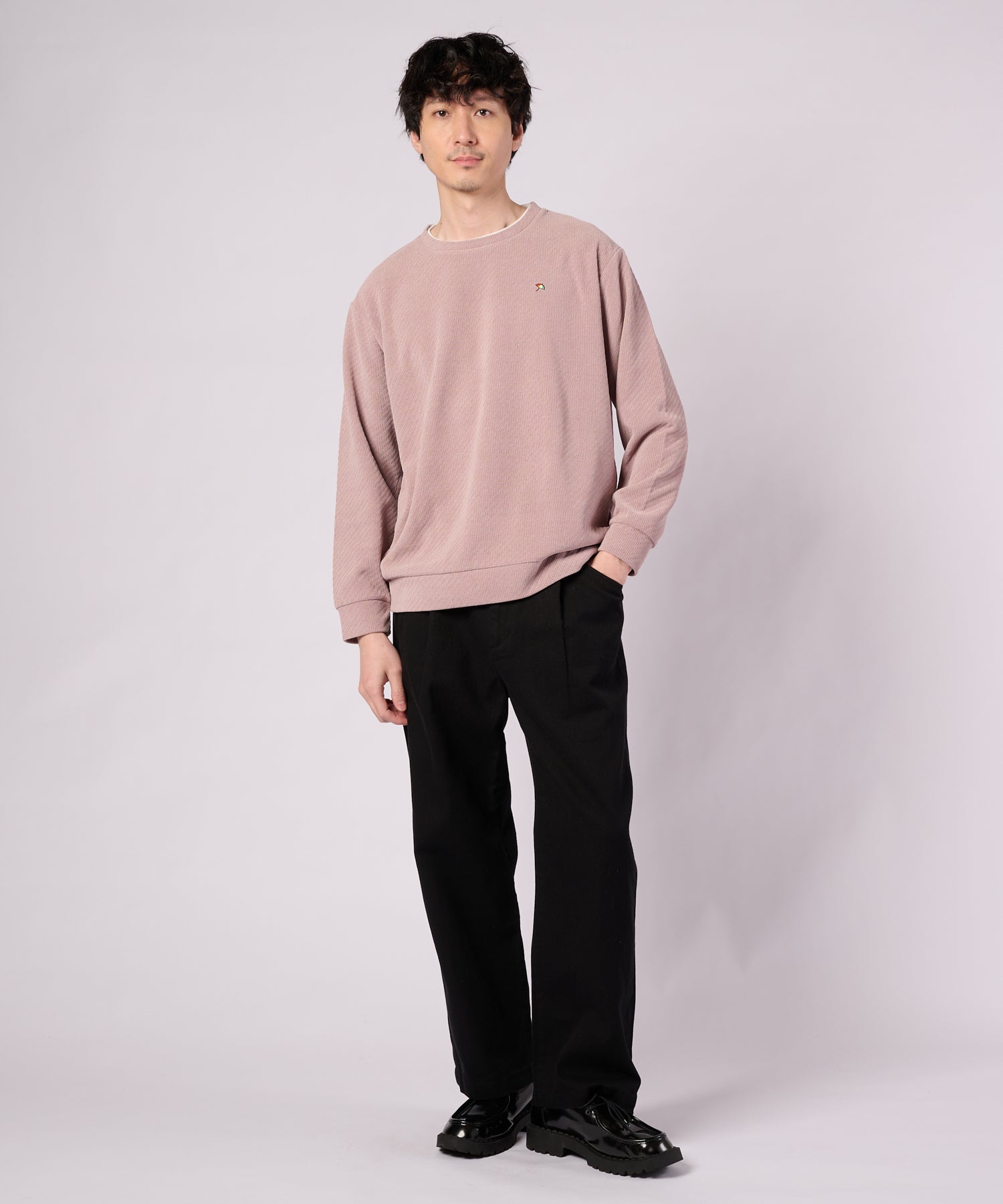 モールジャガード シェア フェイクレイヤード プルオーバー（Tシャツ