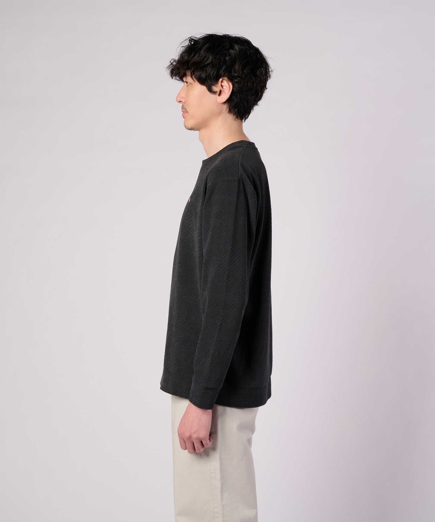 【ポイントUP対象】モールジャガード シェア フェイクレイヤード プルオーバー