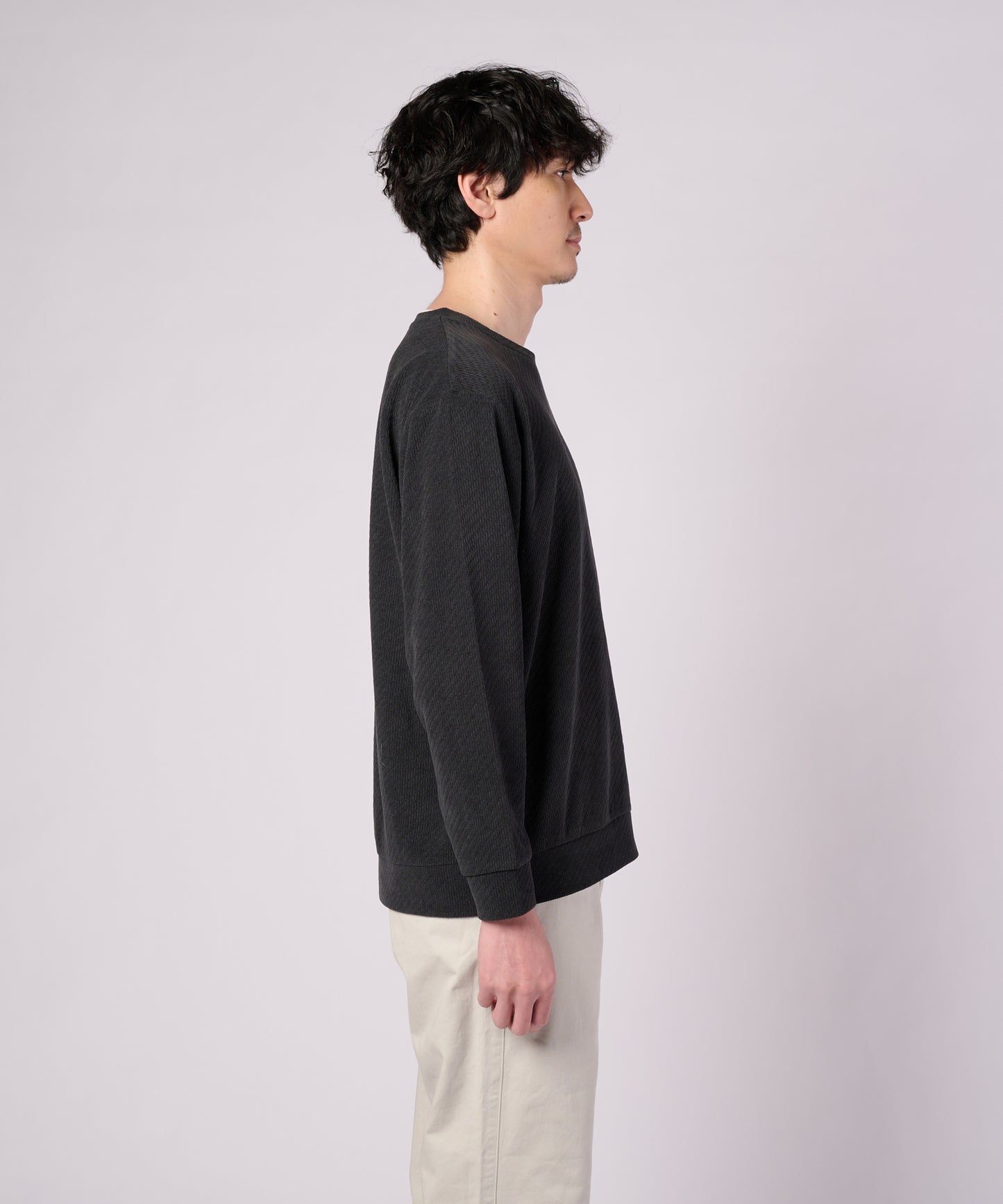 【ポイントUP対象】モールジャガード シェア フェイクレイヤード プルオーバー