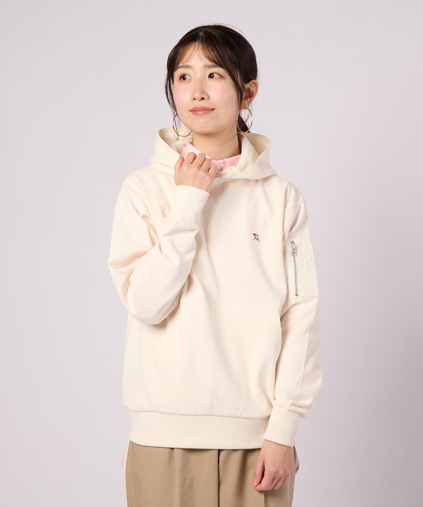 AIR FLEX ワッフル シェア スナップフーディ No.a171012s