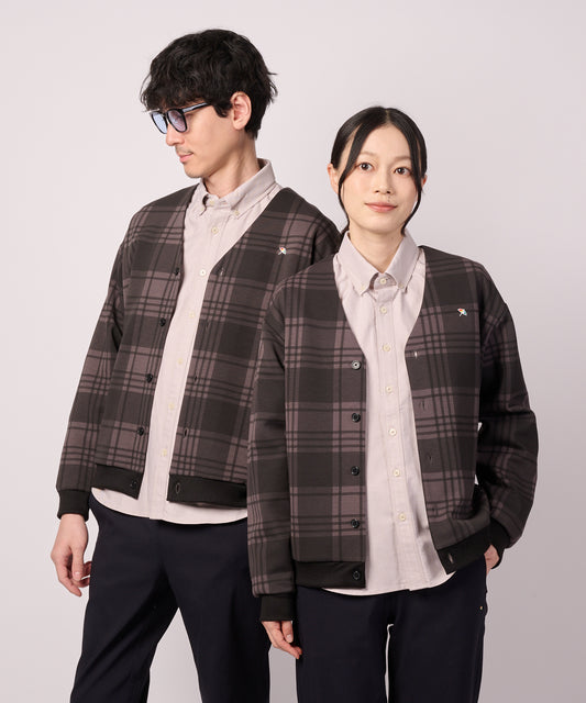 Arnold Palmer　 シルキーポンチ チェックプリント カーディガン