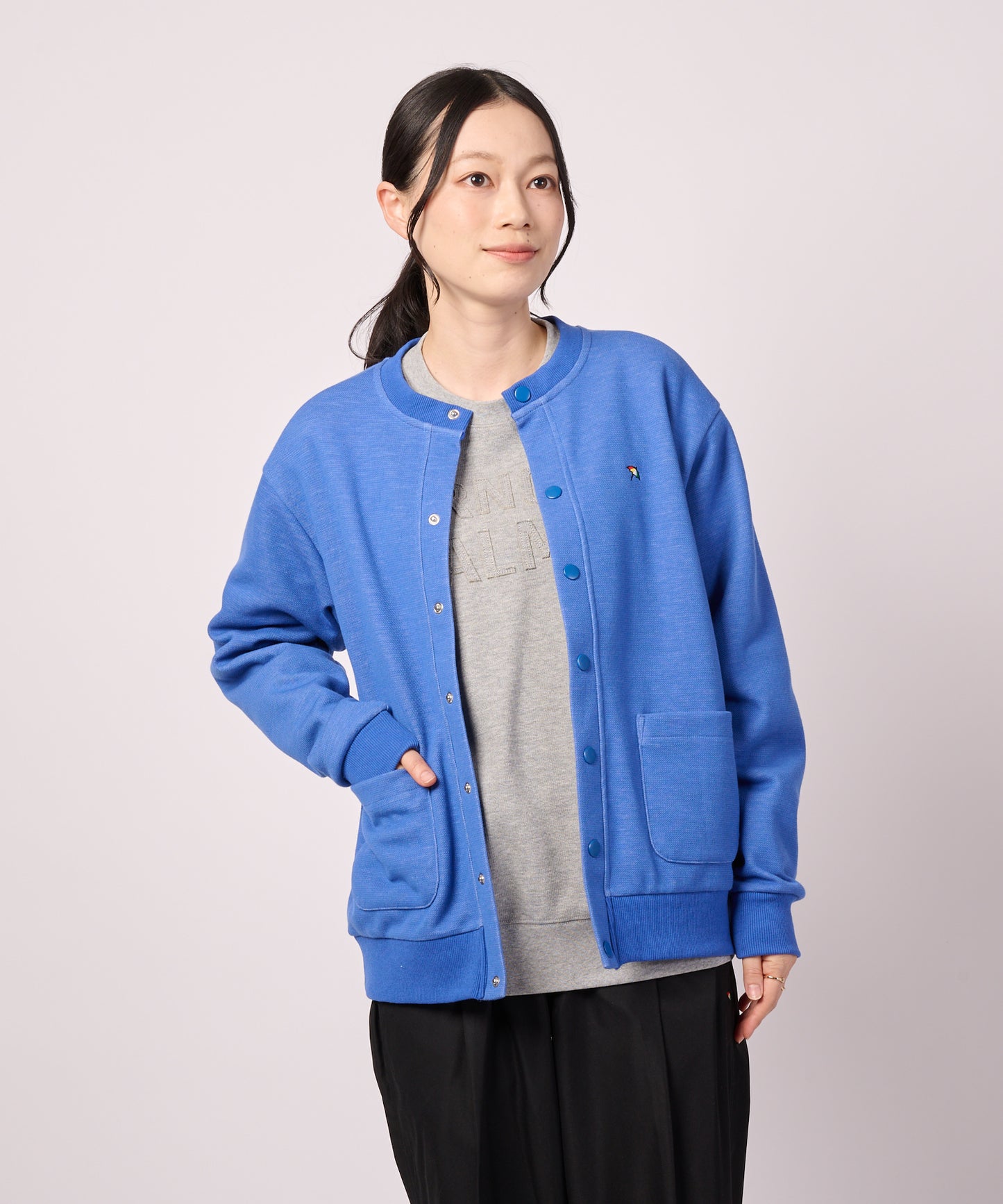 カノコダブルフェイス シェア クルーネック カーディガン