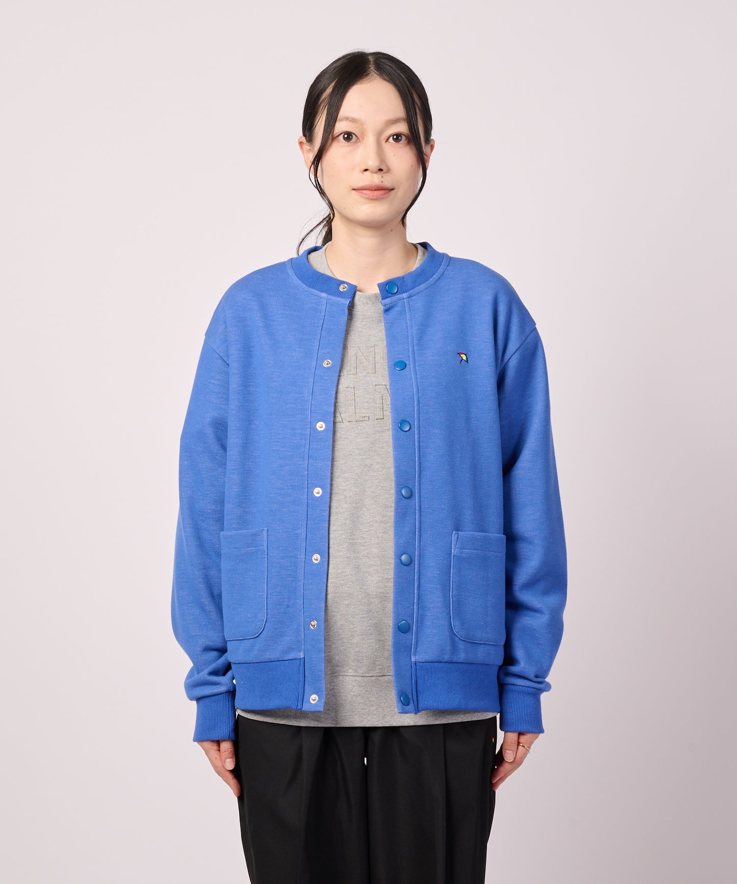 カノコダブルフェイス シェア クルーネック カーディガン