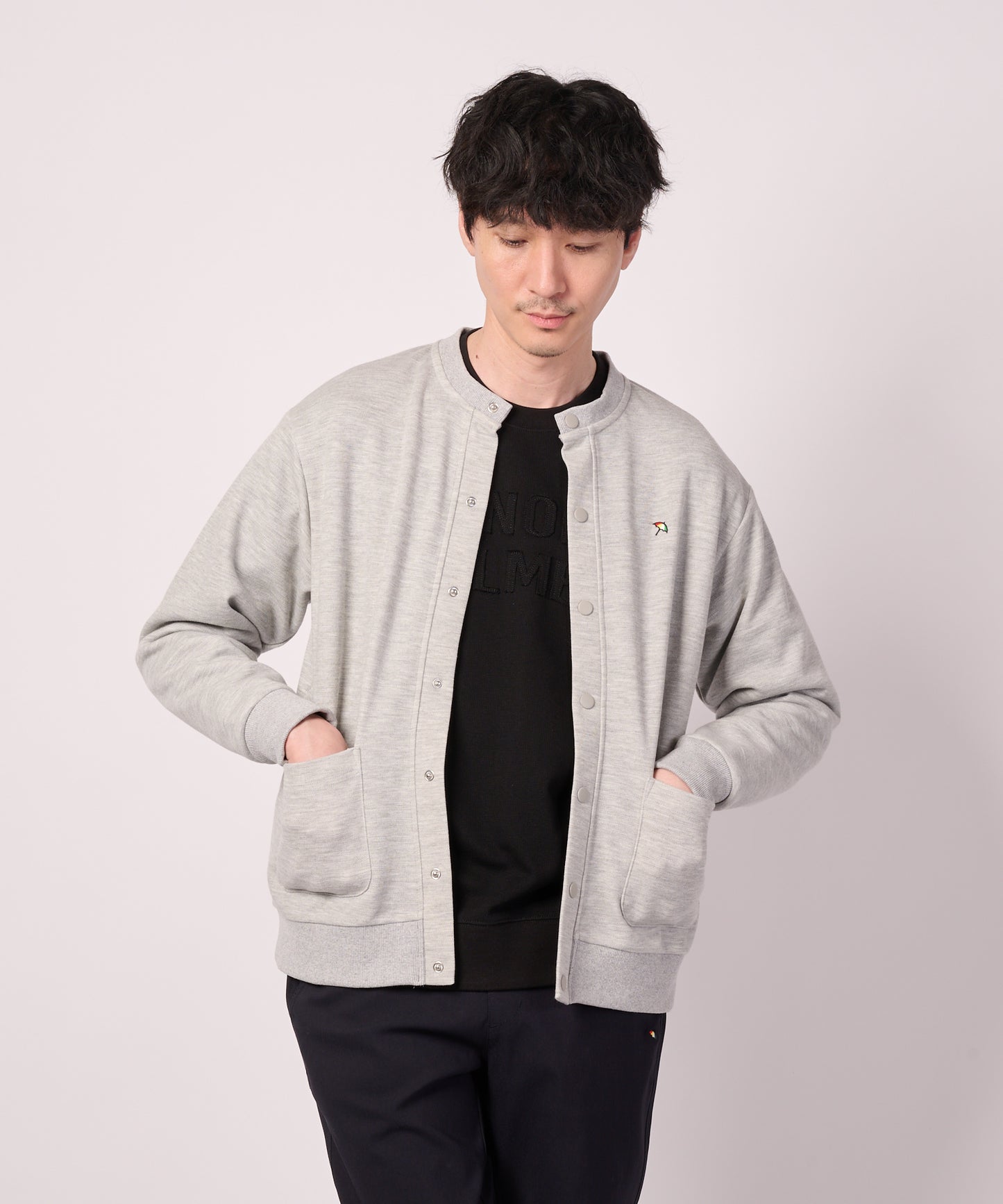 カノコダブルフェイス シェア クルーネック カーディガン