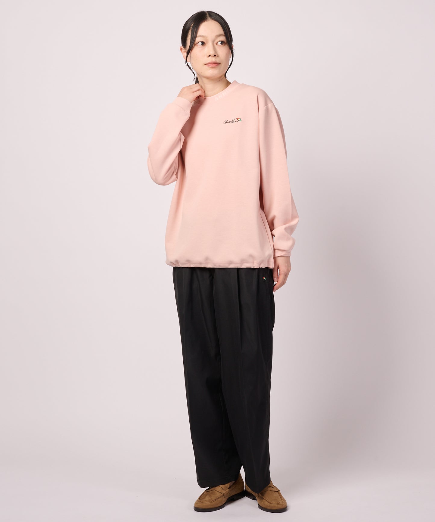 シルキーポンチ シェア ヘムスピンドル ロングTシャツ