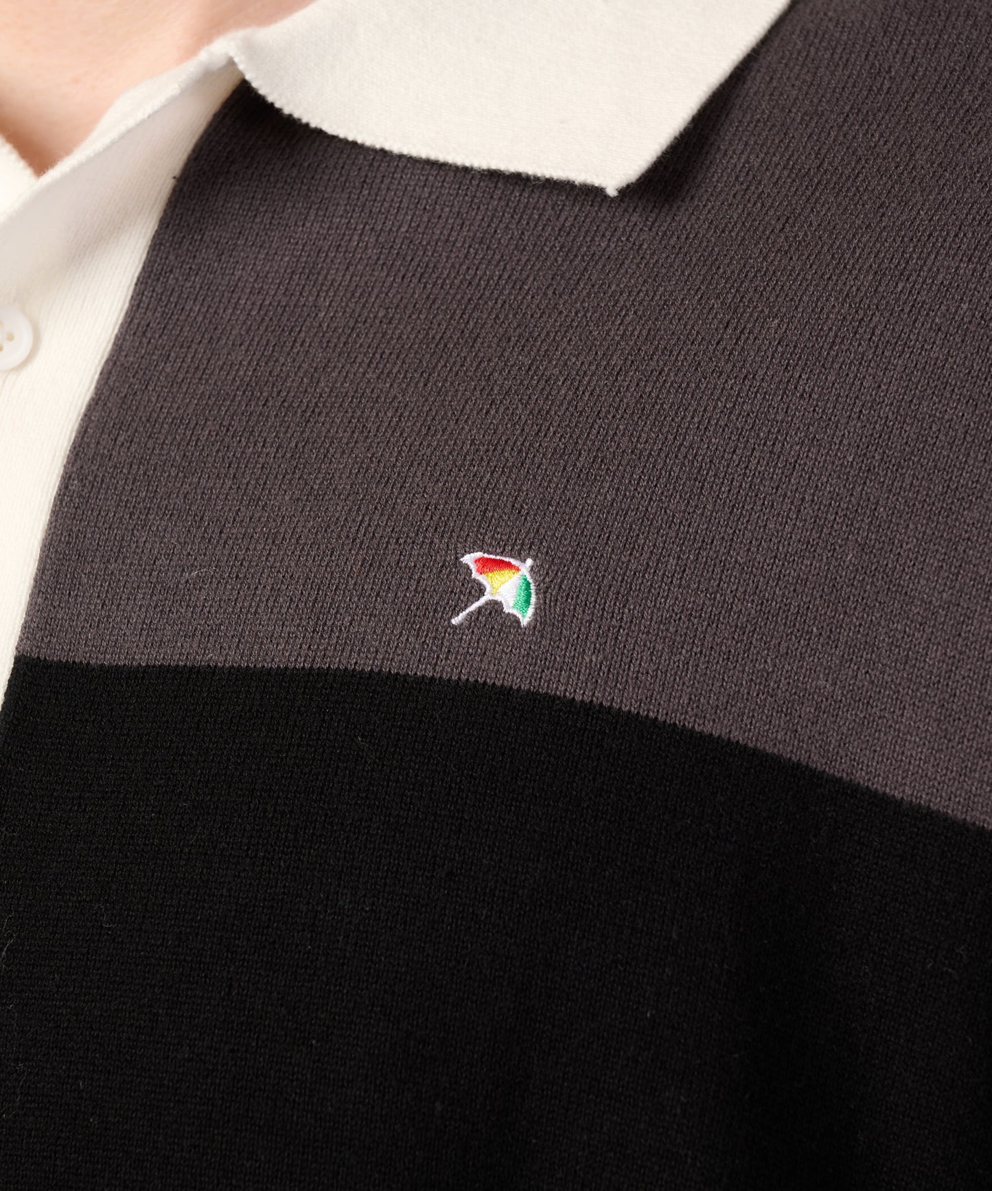 シェア パネルボーダーニット ラガーシャツ