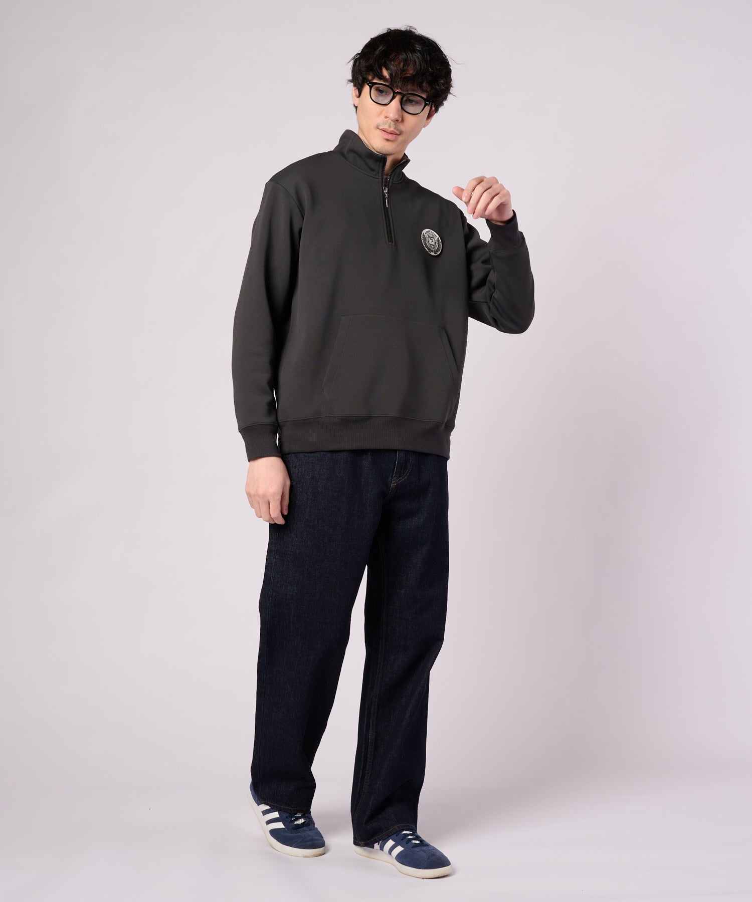 ミラノリブポンチ ハーフジップスウェット（スウェット/メンズ