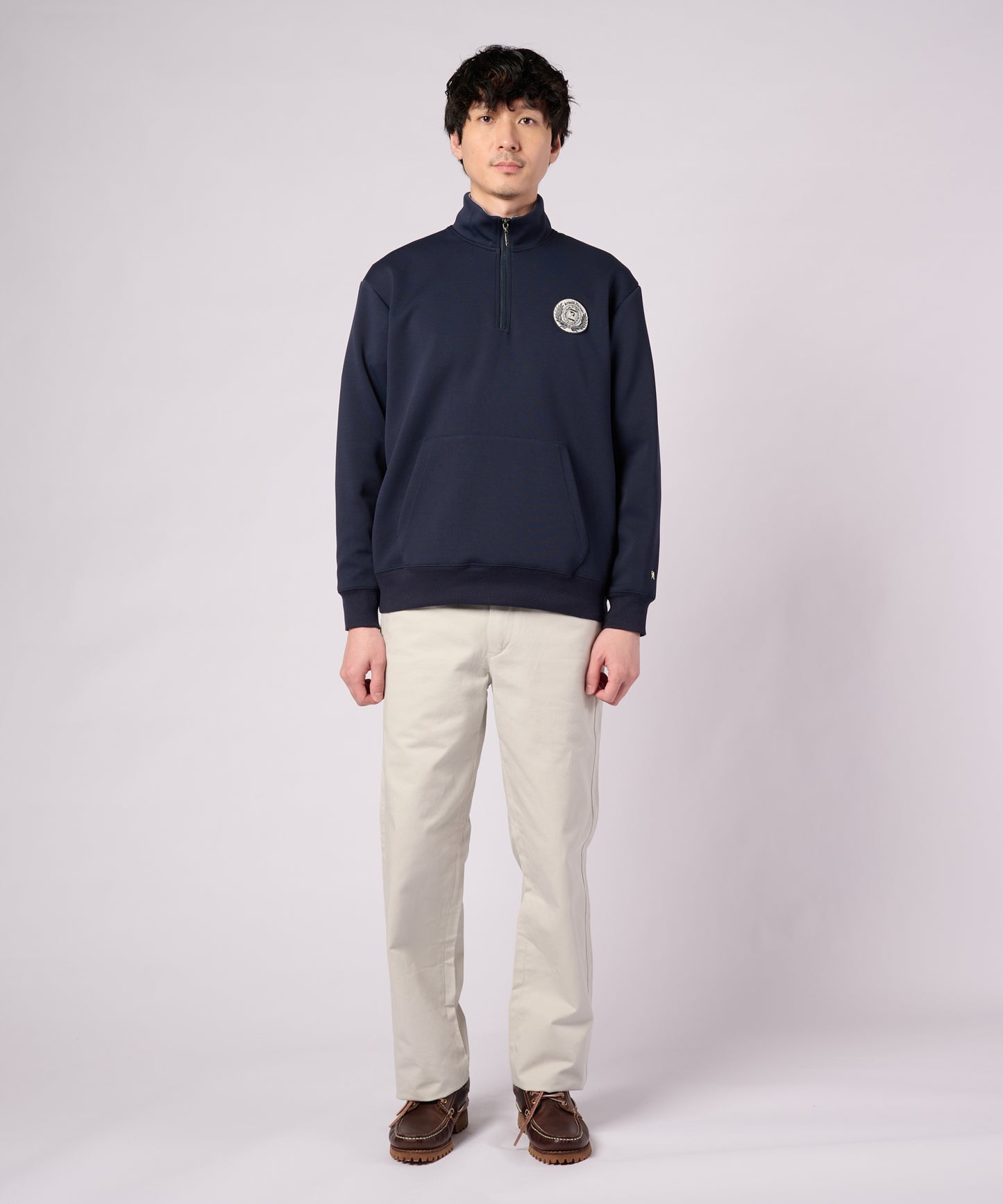 【ポイントUP対象】ミラノリブポンチ ハーフジップスウェット