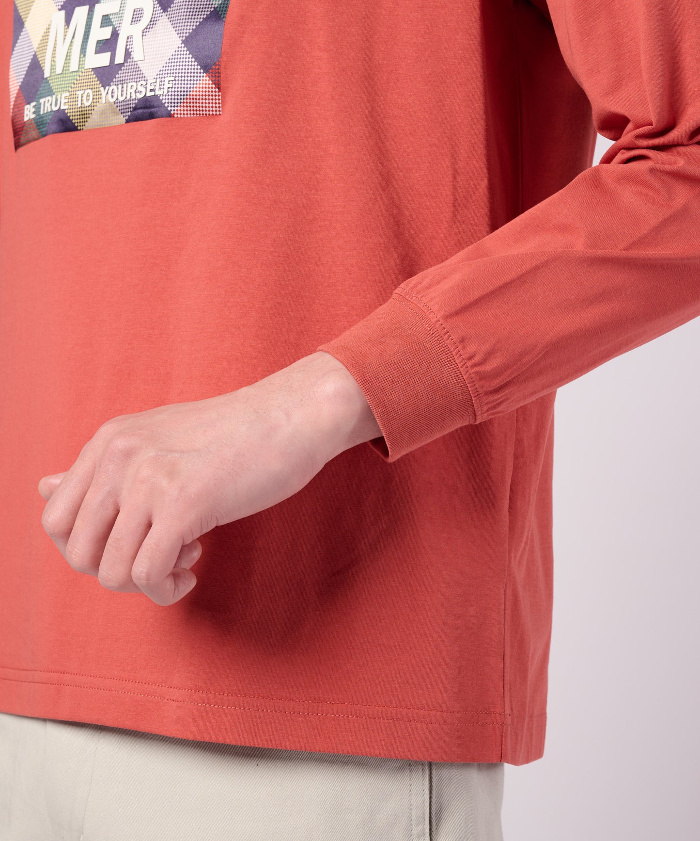 パーマーチェックグラフィック ロングスリーブTシャツ