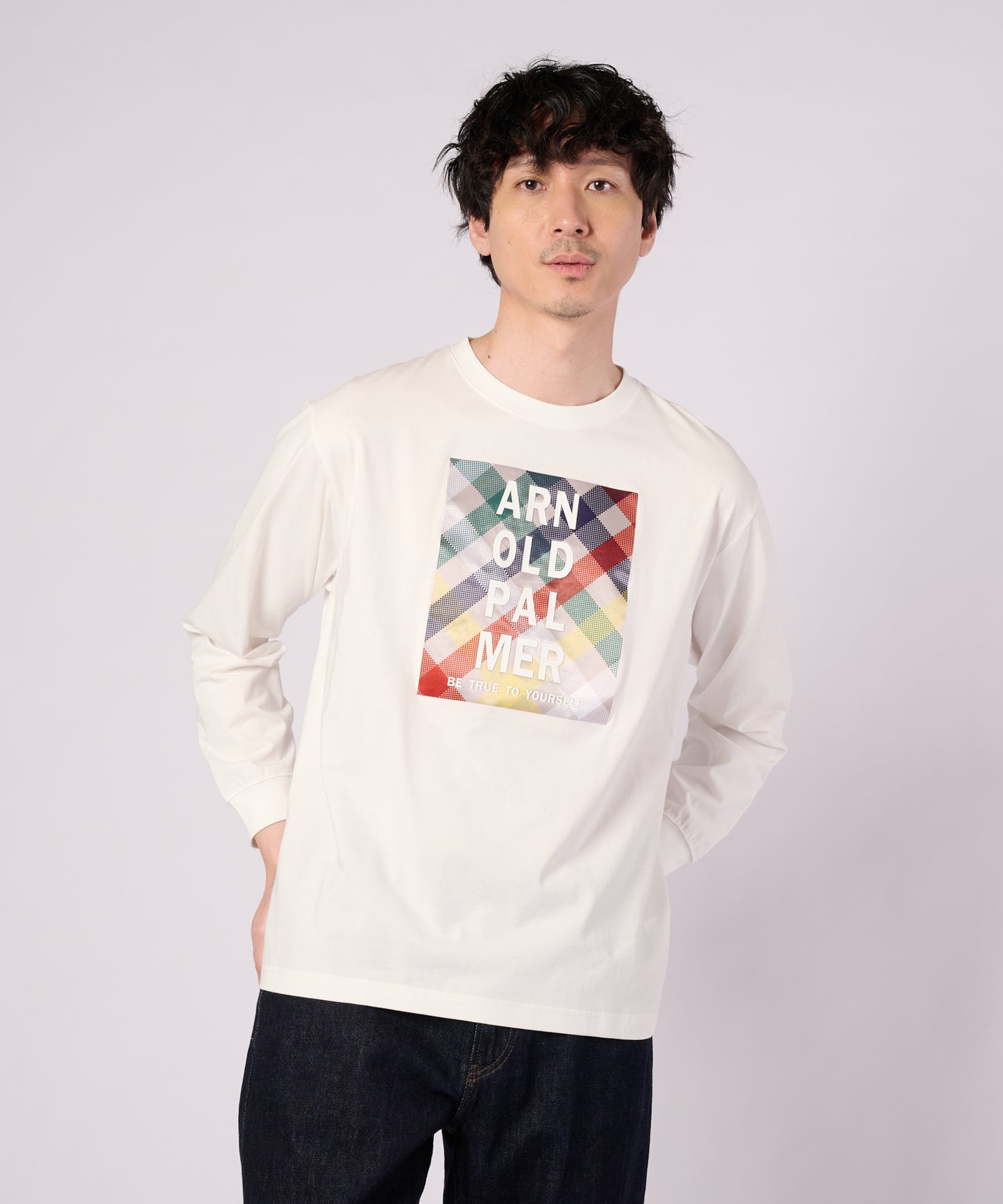 パーマーチェックグラフィック ロングスリーブTシャツ