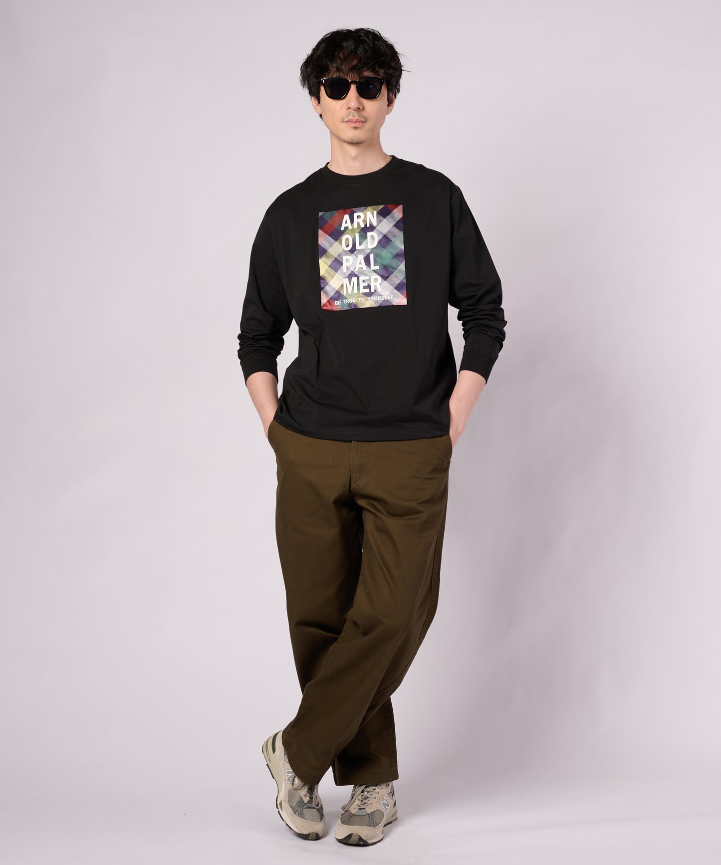 パーマーチェックグラフィック ロングスリーブTシャツ