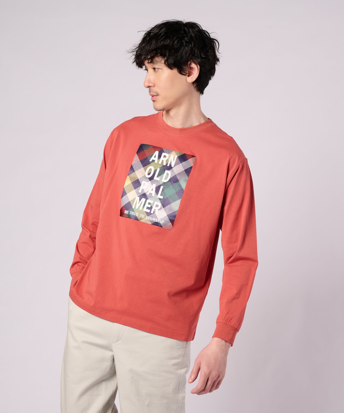 パーマーチェックグラフィック ロングスリーブTシャツ