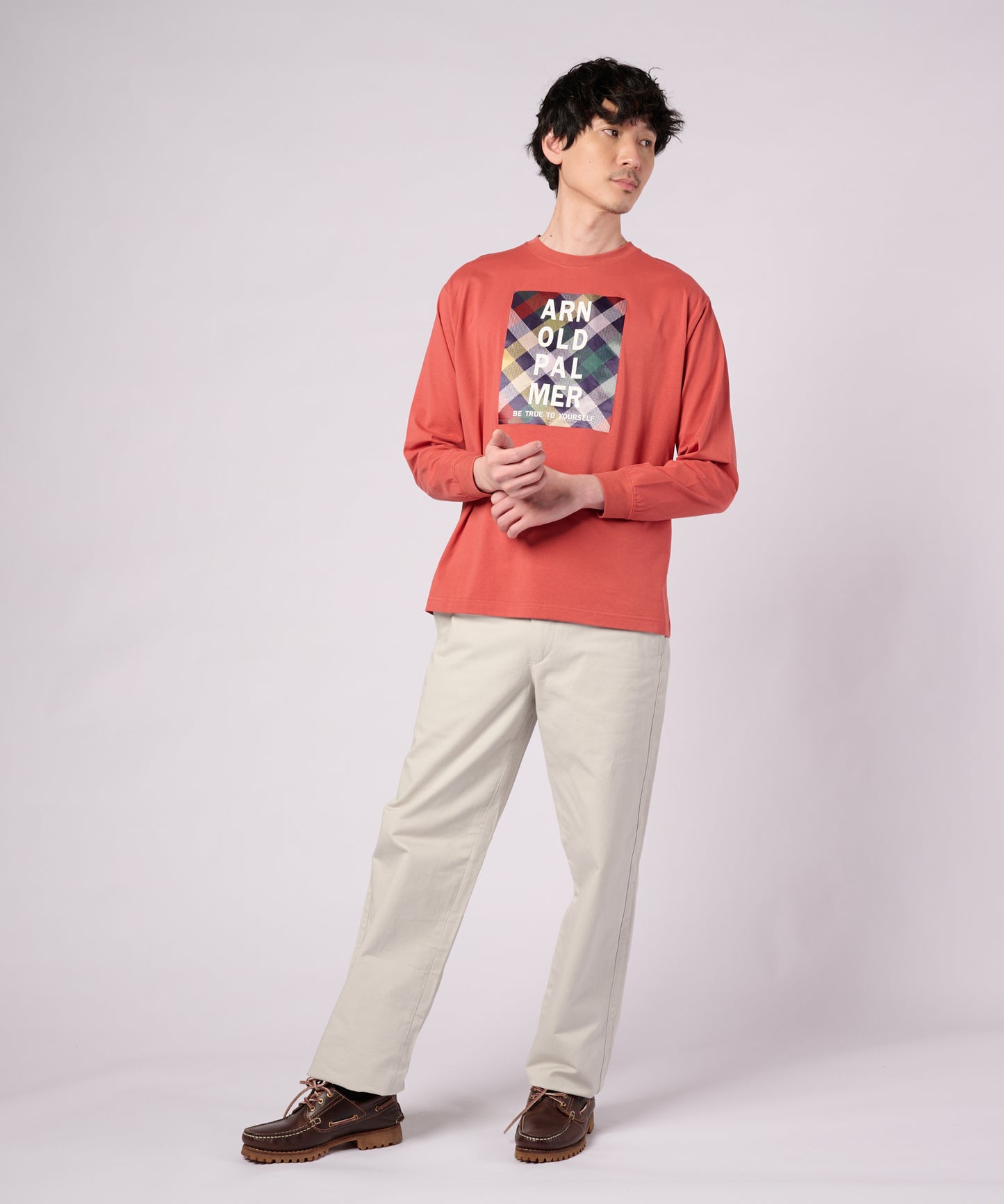 パーマーチェックグラフィック ロングスリーブTシャツ