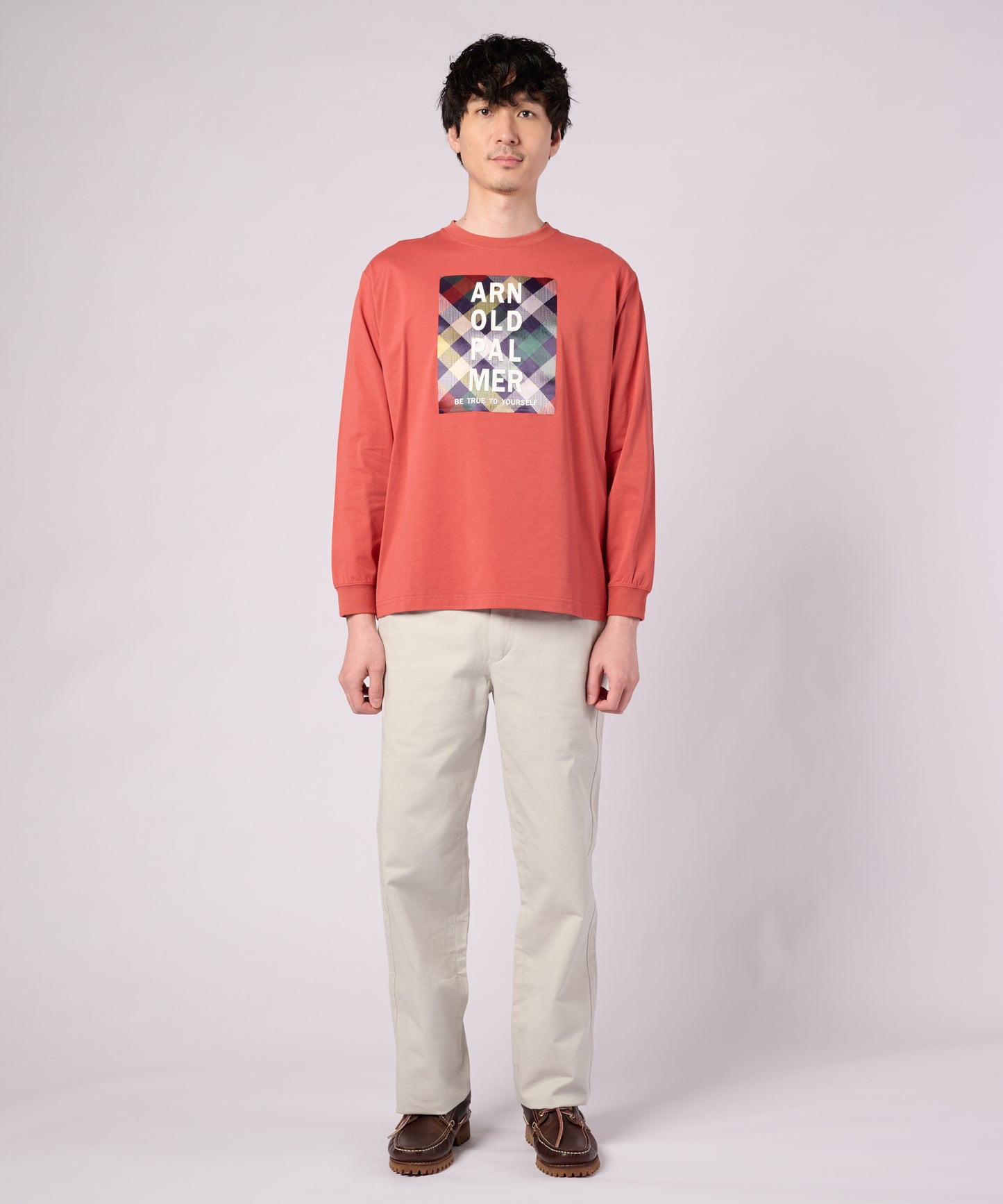 パーマーチェックグラフィック ロングスリーブTシャツ