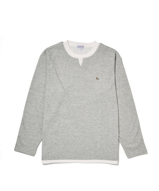 Arnold Palmer　 メランジスムース フェイクレイヤード キーネックプルオーバー