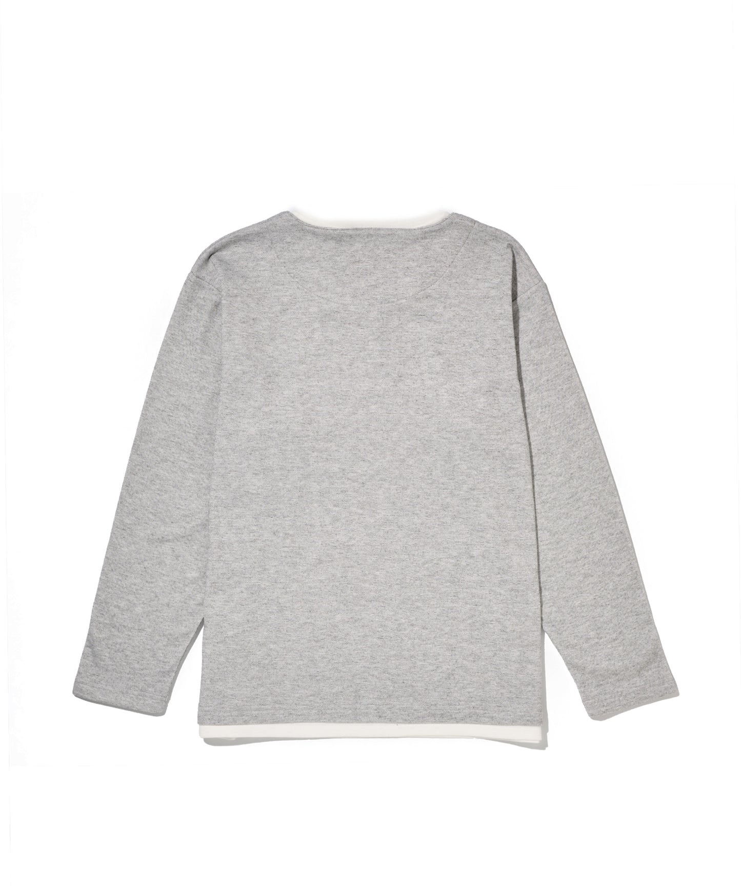 メランジスムース フェイクレイヤード キーネックプルオーバー