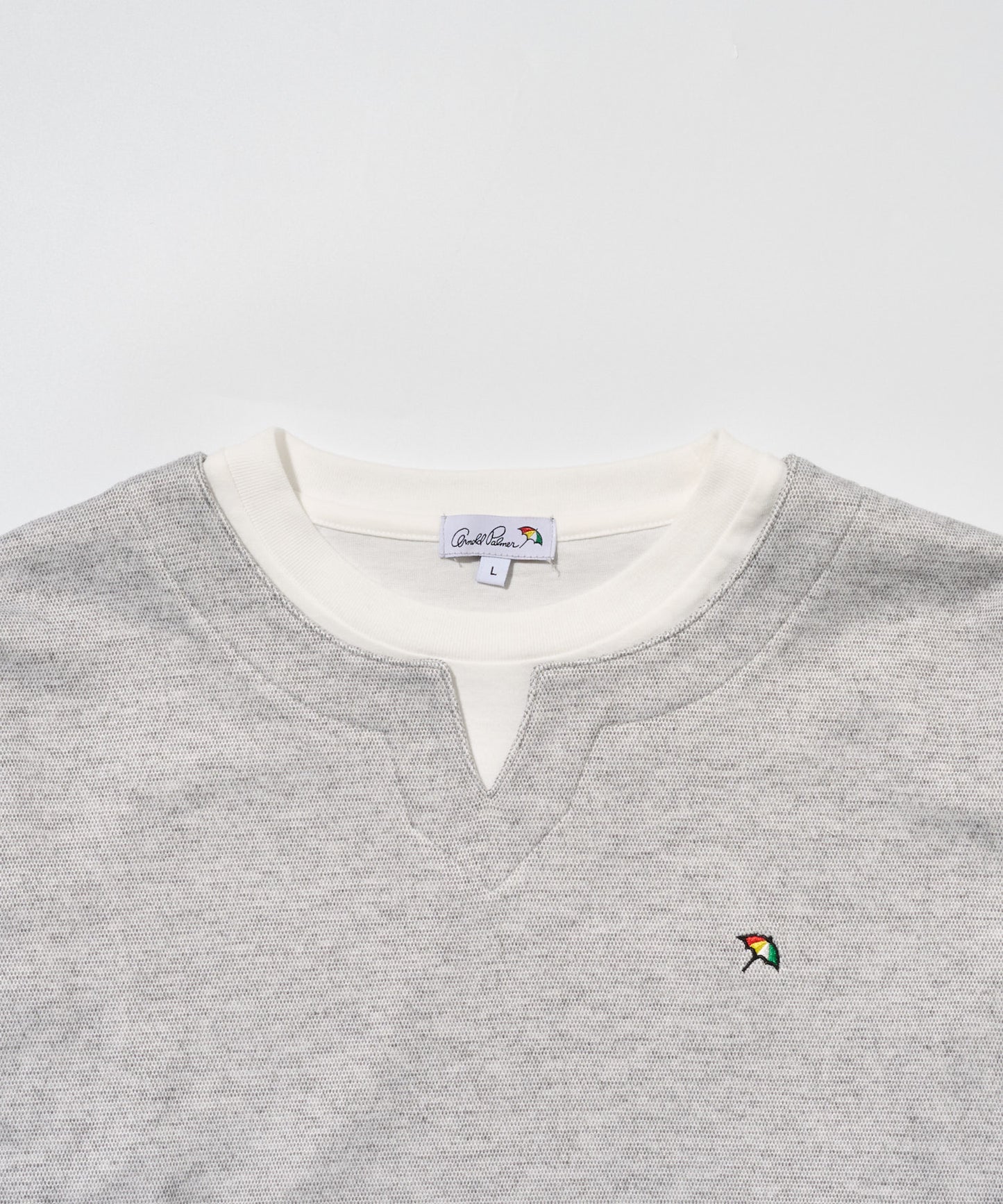 メランジスムース フェイクレイヤード キーネックプルオーバー