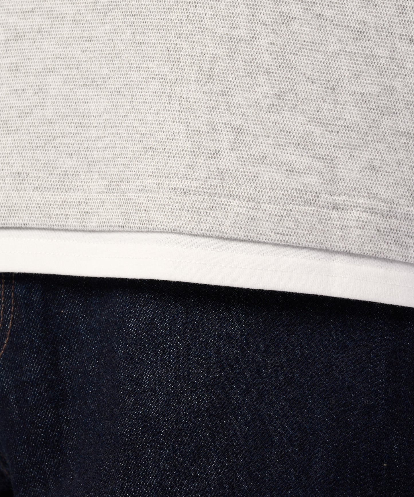 メランジスムース フェイクレイヤード キーネックプルオーバー