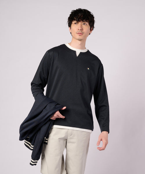 アーノルド パーマー(Arnold Palmer)【ポイントUP対象】ジャガードダンボール フェイクレイヤード キーネックプルオーバー