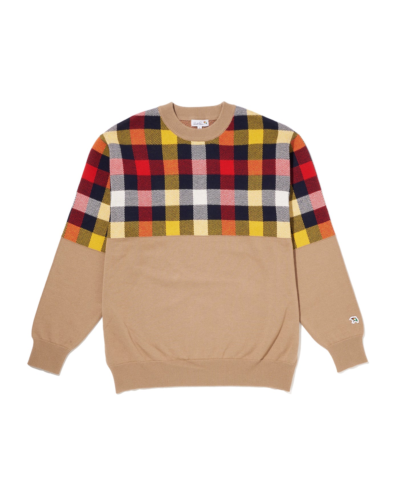 パネルパーマーチェック ニット プルオーバー