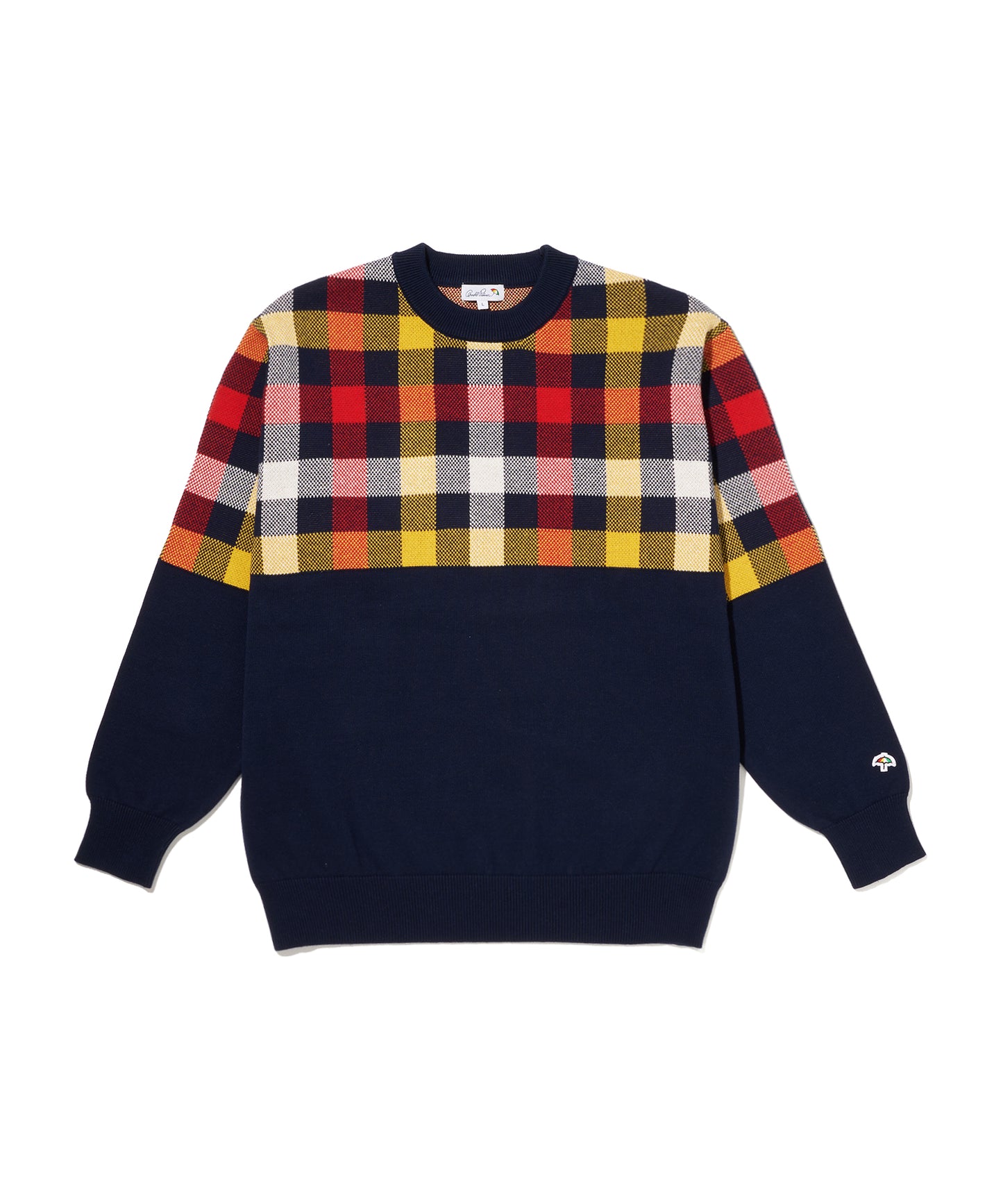 パネルパーマーチェック ニット プルオーバー